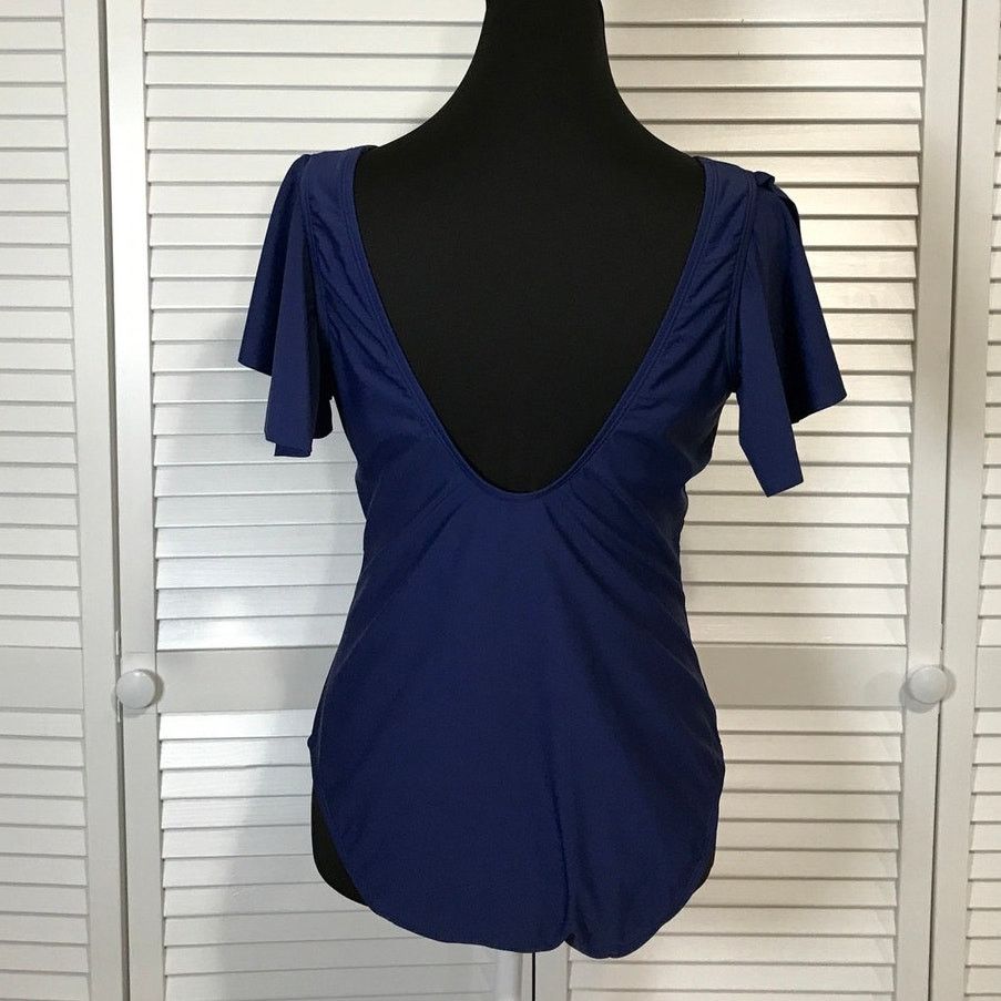 Other NWT Cupshe Navy Blue One Piece Ruffle Beachwear Swimsuit L Size ONE SIZE - 3 Thumbnail