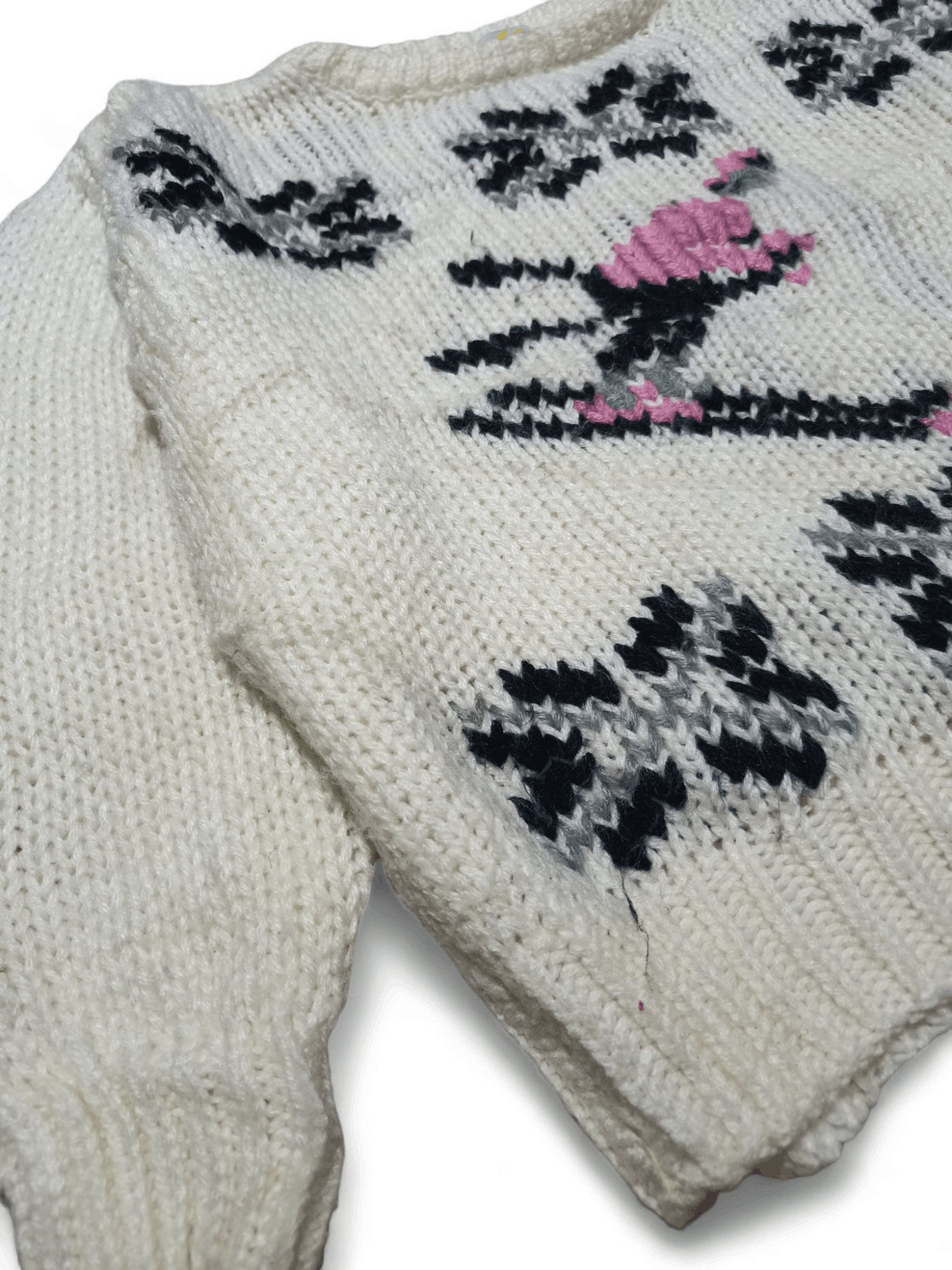 Vintage MAGNET Women's Ski Embroidered Motifs Knit Sweater