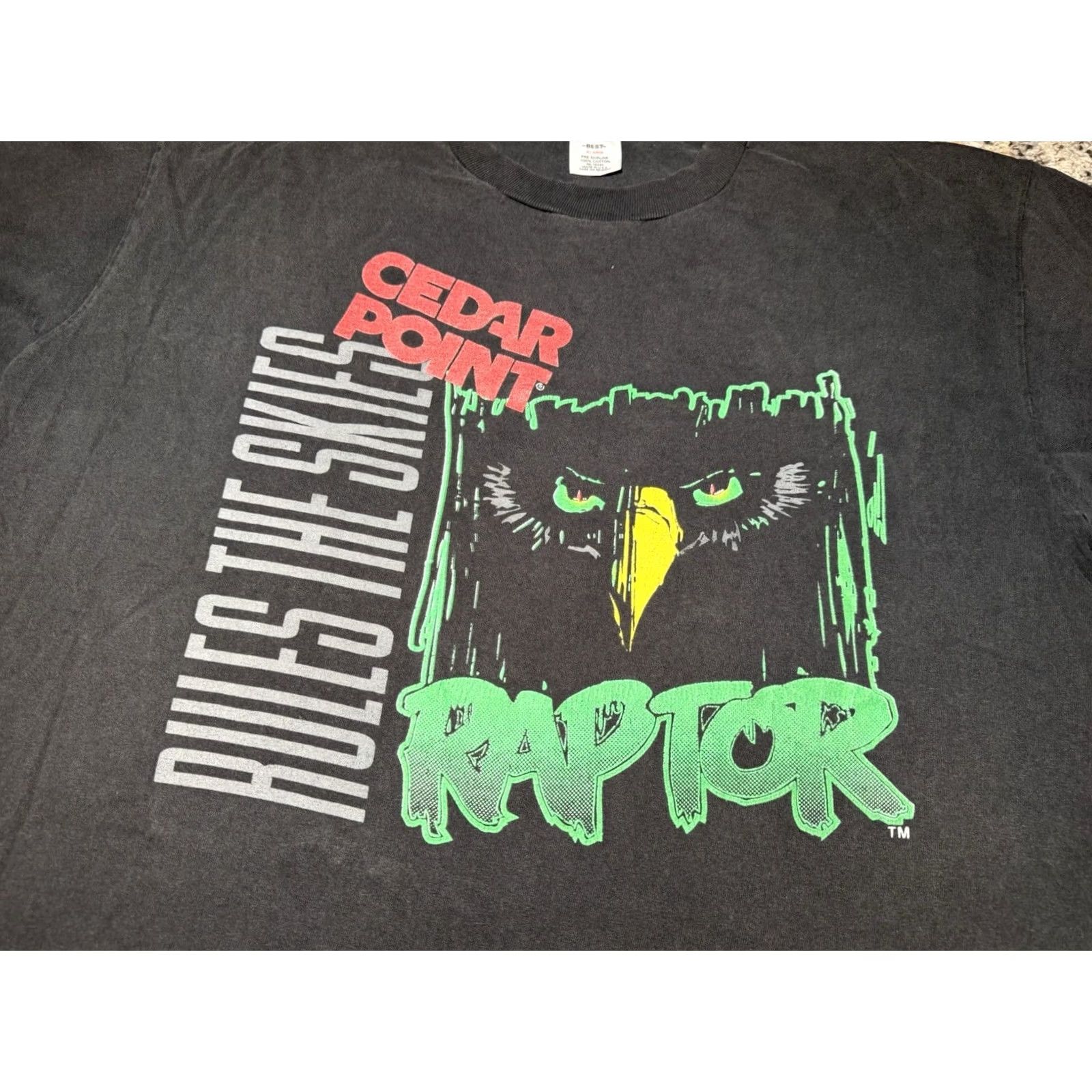 Vintage VINTAGE Cedar Point 90s T-Shirt XL Black Rollercoaster Park Ride Graphic Mens Size US XL / EU 56 / 4 - 2 Thumbnail