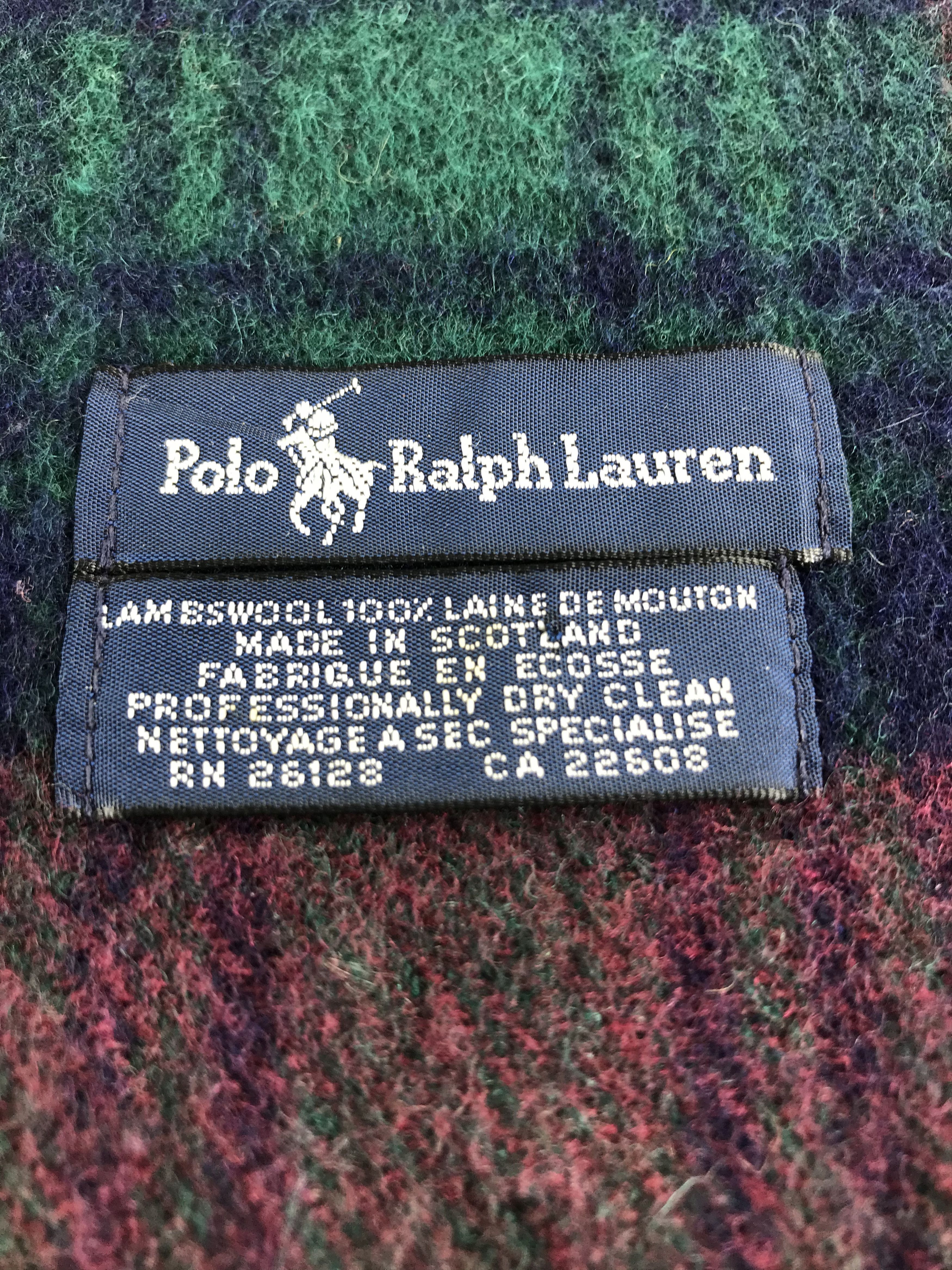Polo Ralph Lauren Polo Ralph Lauren Tartan Wool Scarf Muffler V488 Size ONE SIZE - 5 Thumbnail