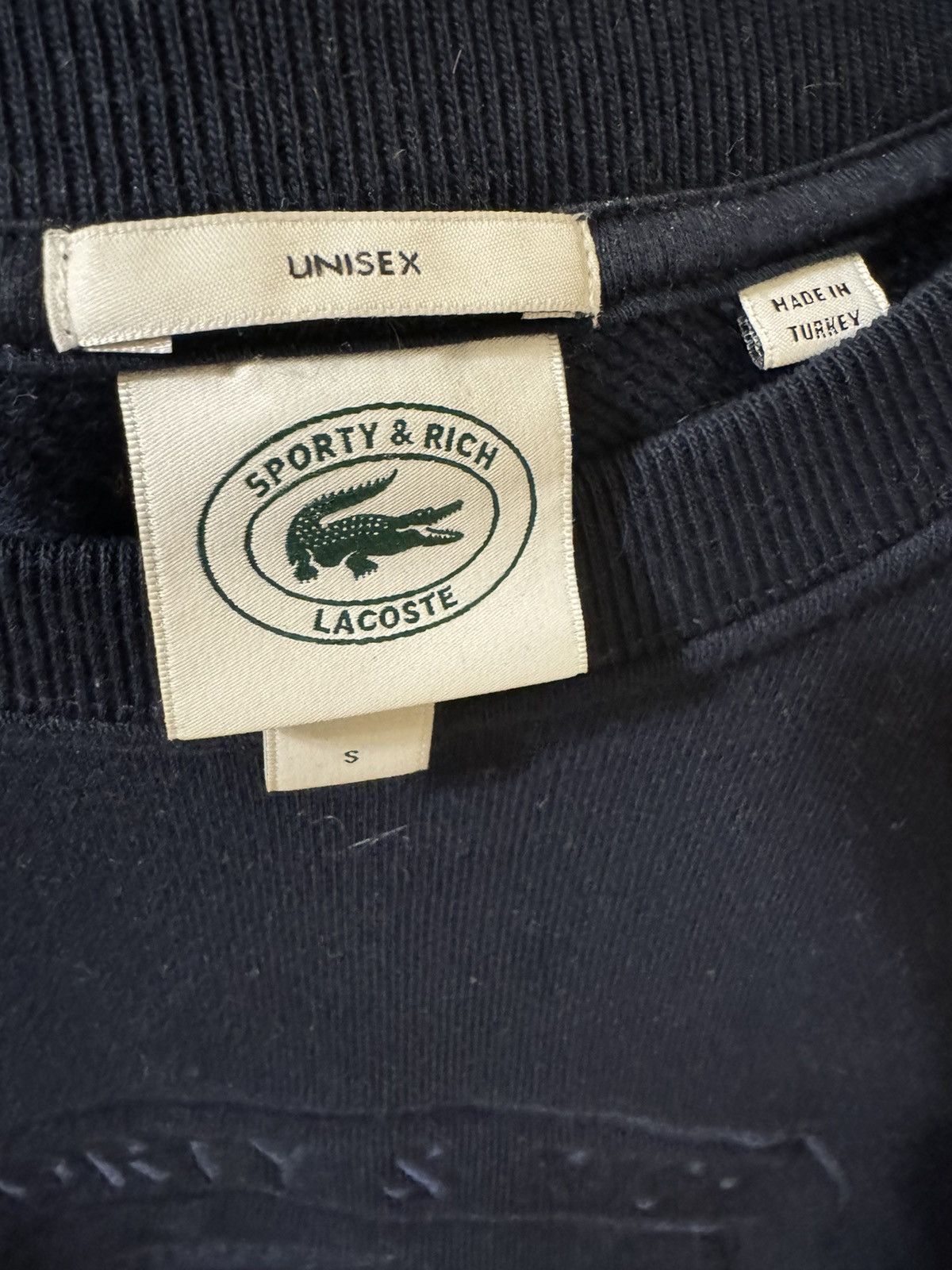 Lacoste Sporty & Rich x Lacoste logo-embroidered fleece sweatshirt Size S / US 4 / IT 40 - 9 Thumbnail