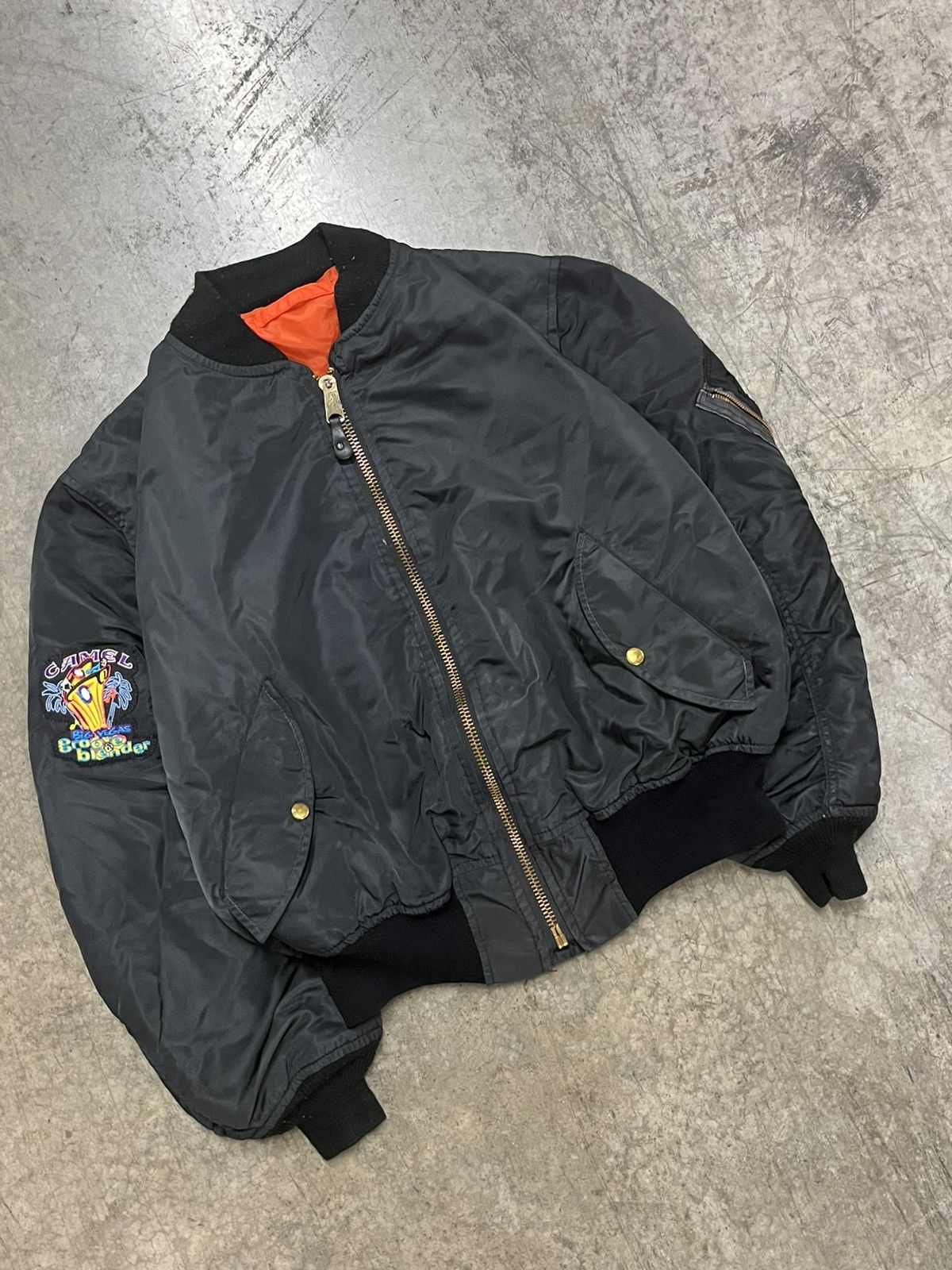 Vintage Vintage MA1 Flight Bomber Jacket camel patch grunge opium Size US L / EU 52-54 / 3 - 3 Thumbnail