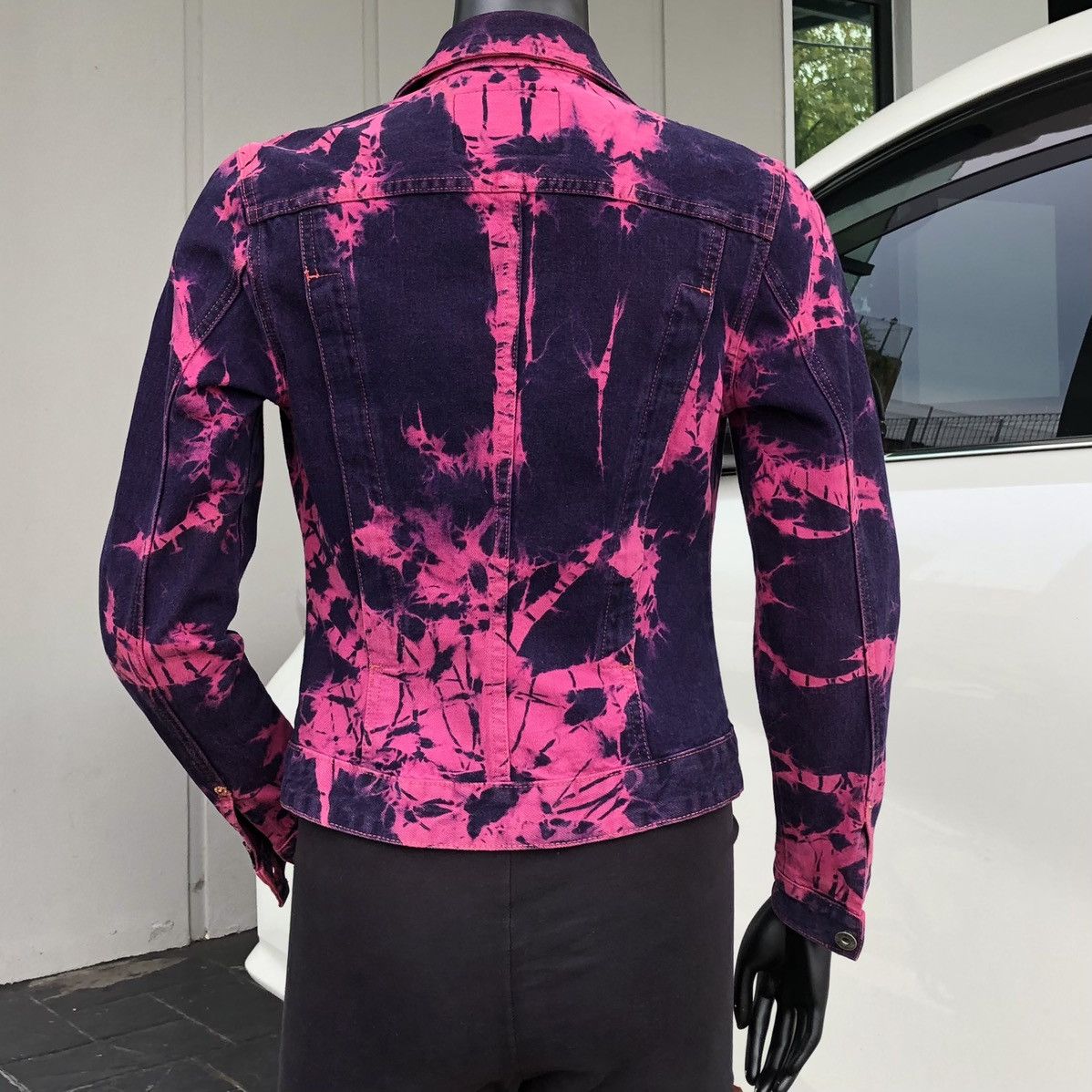 Guess Vintage Guess USA Purple Tie Dye Denim Jacket Made In USA Size S / US 4 / IT 40 - 3 Thumbnail