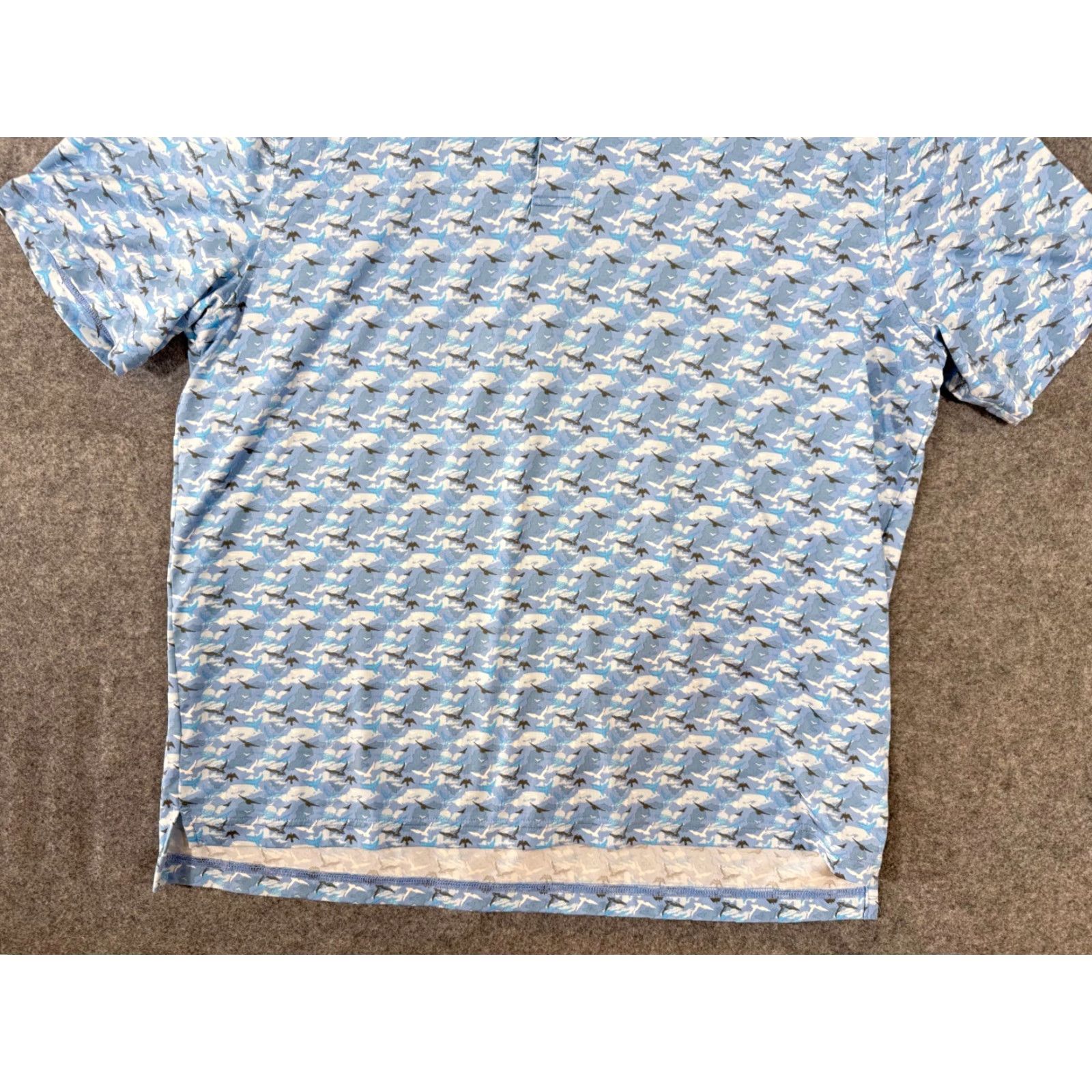 Vintage 1764 Golf Polo Shirt Mens XL Blue Birds Print Short Sleeve Stretch Performance Shirt Polo Size US XL / EU 56 / 4 - 4 Thumbnail