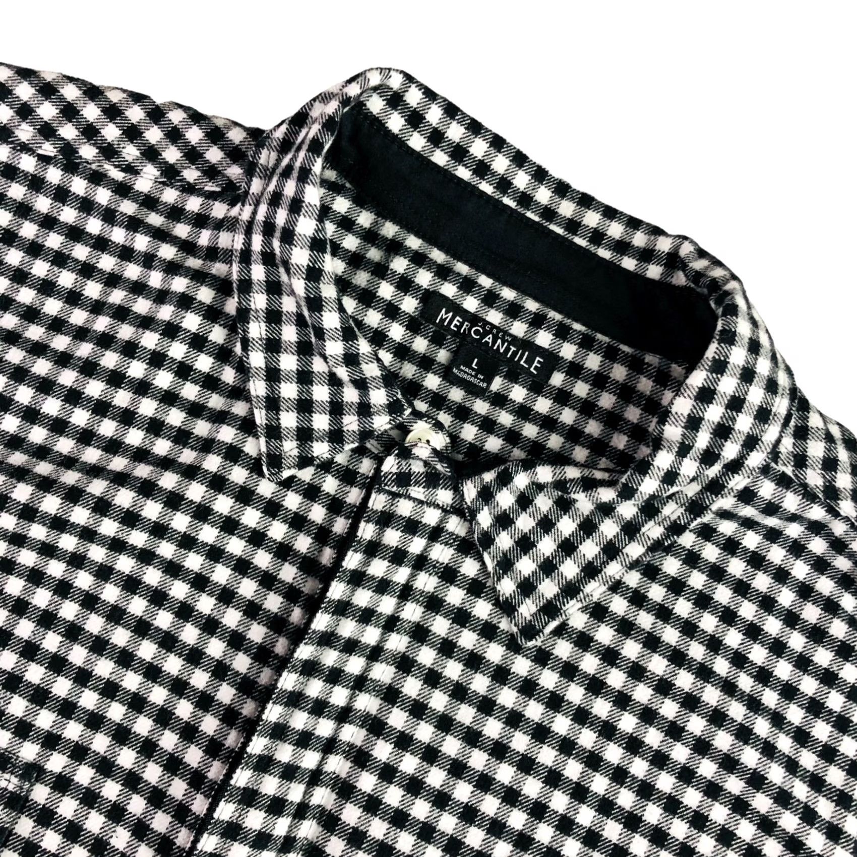 J.Crew J. Crew Mercantile Men's Black Gingham Flannel Button Shirt L Size US L / EU 52-54 / 3 - 2 Thumbnail