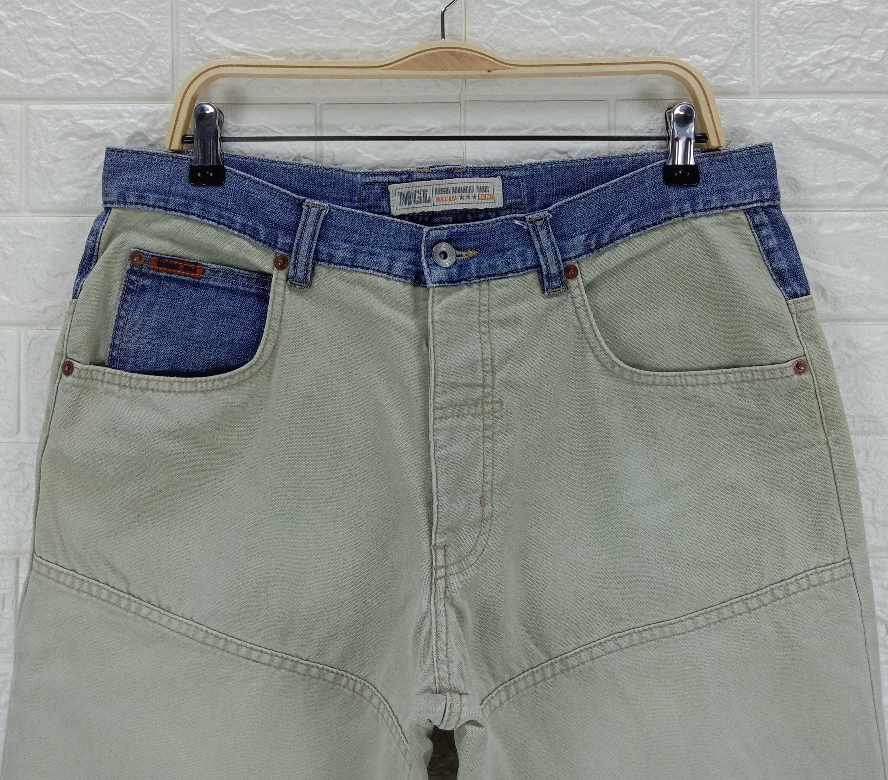 Japanese Brand Japanese Hybrid Mogul Special Unit Two Tone Jeans Size US 34 / EU 50 - 6 Thumbnail