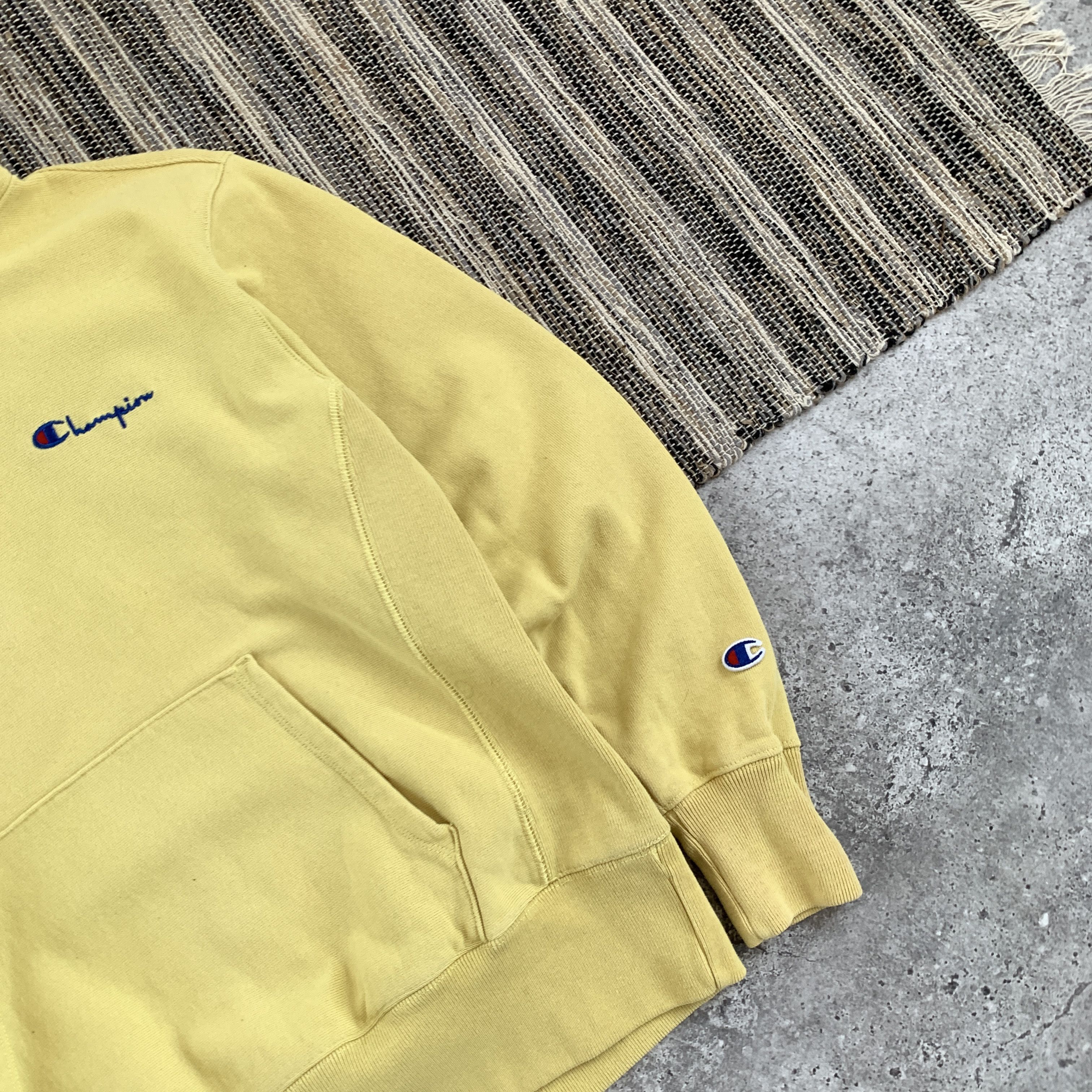 Champion Vintage Champion 90s Yellow Heavyweight Hoodie Sweatshirt Size XS / US 0-2 / IT 36-38 - 4 Thumbnail