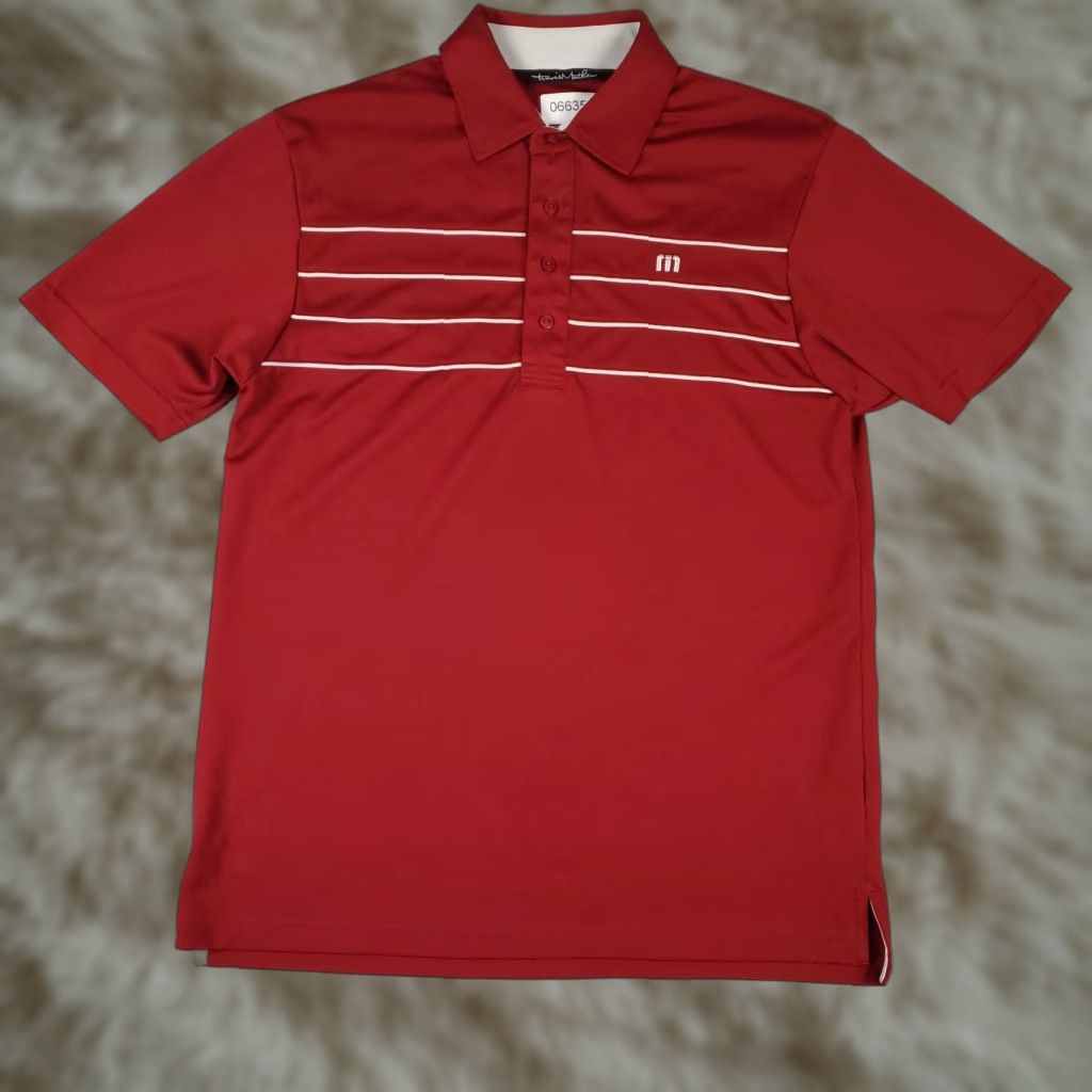 TravisMathew Travis Mathew Polo Shirt Mens Size M Red Polyester Golf Short Sleeve Size US M / EU 48-50 / 2 - 1 Thumbnail