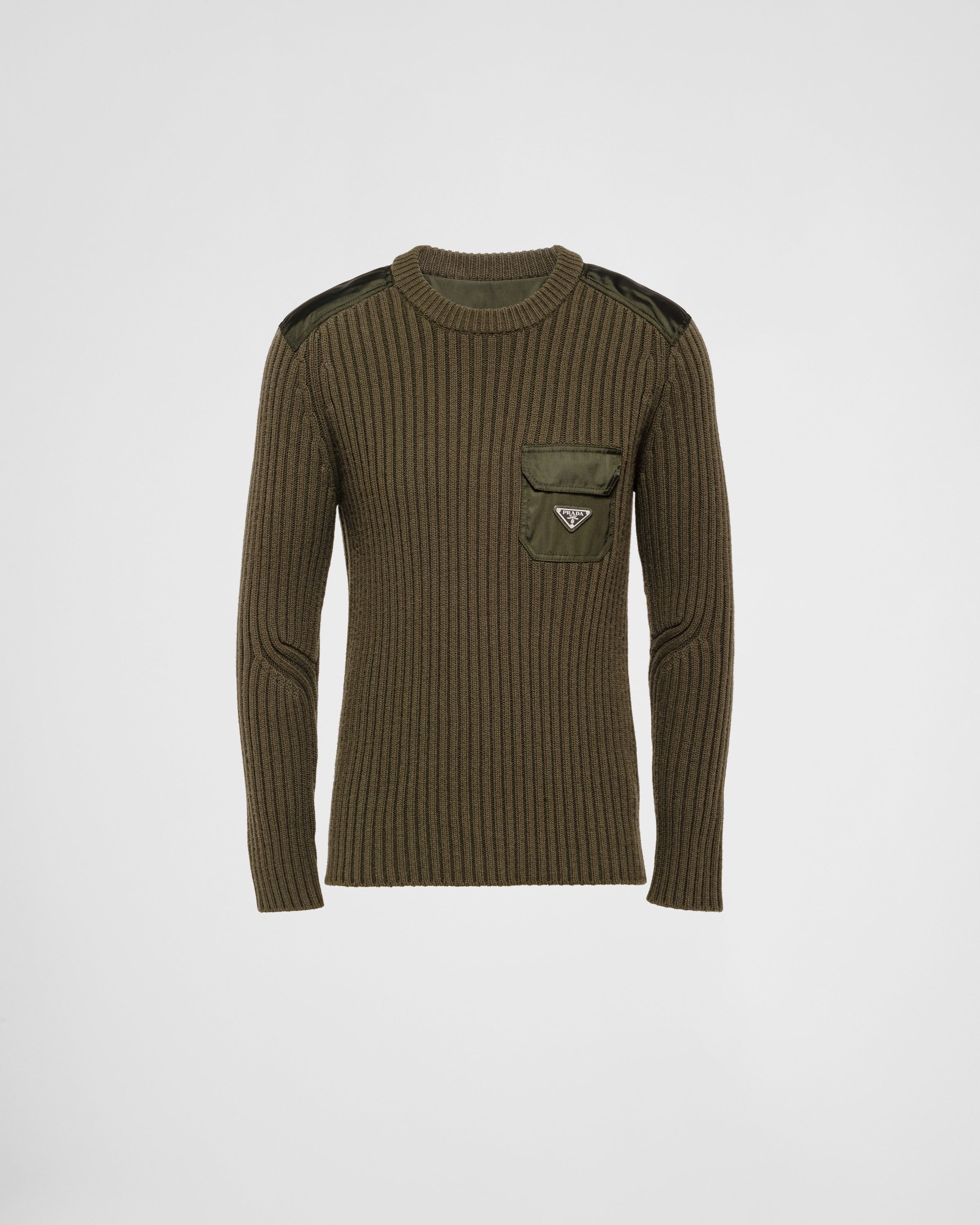 Prada o1la1rc1a0925 Wool And Cashmere Crew-Neck Sweater in Green Size US S / EU 44-46 / 1 - 1 Thumbnail