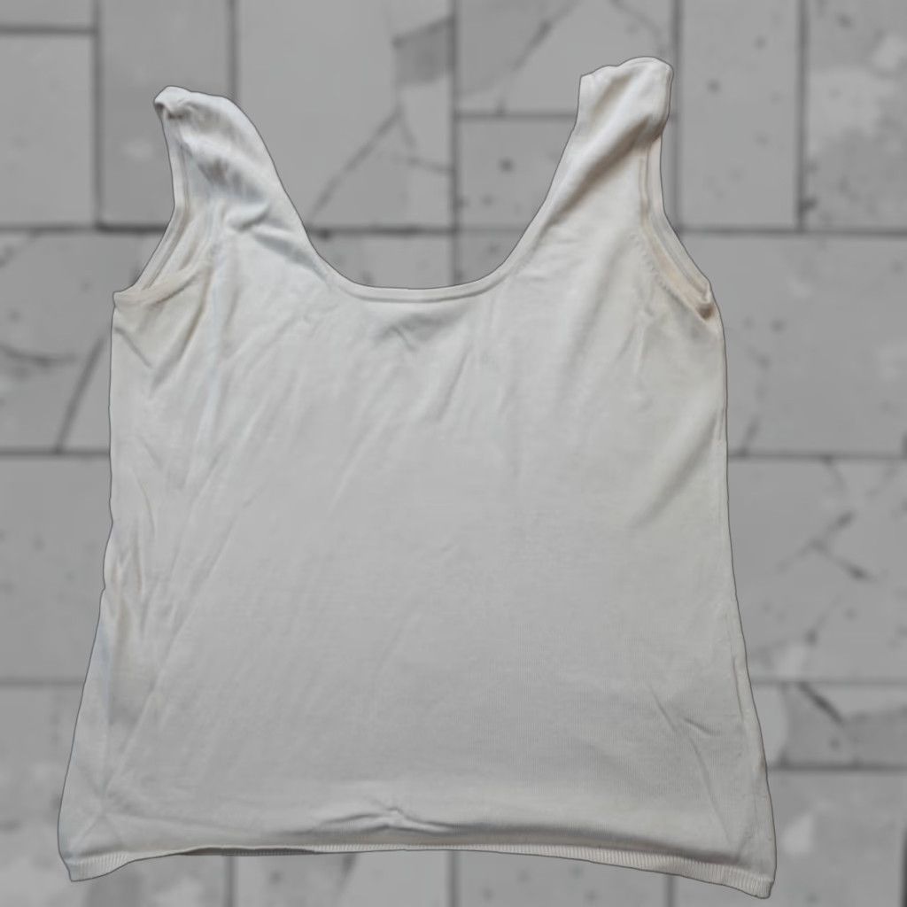 Max Mara Max Mara Blouse Shirt Womens Top Large Beige Sleeveless Silk Blend Elasticodiene L Beige Casual Womens Size L / US 10 / IT 46 - 1 Thumbnail