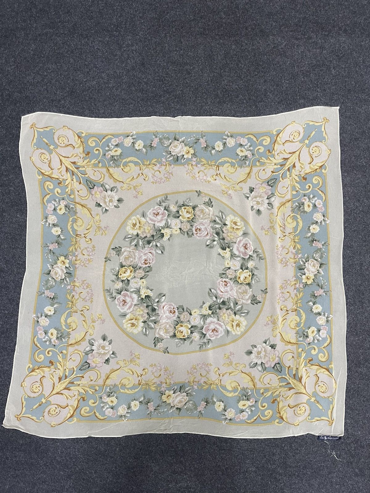 Polo Ralph Lauren Vintage Polo Ralph Lauren Crest Logo Silk Square Scarf Size ONE SIZE - 1 Thumbnail