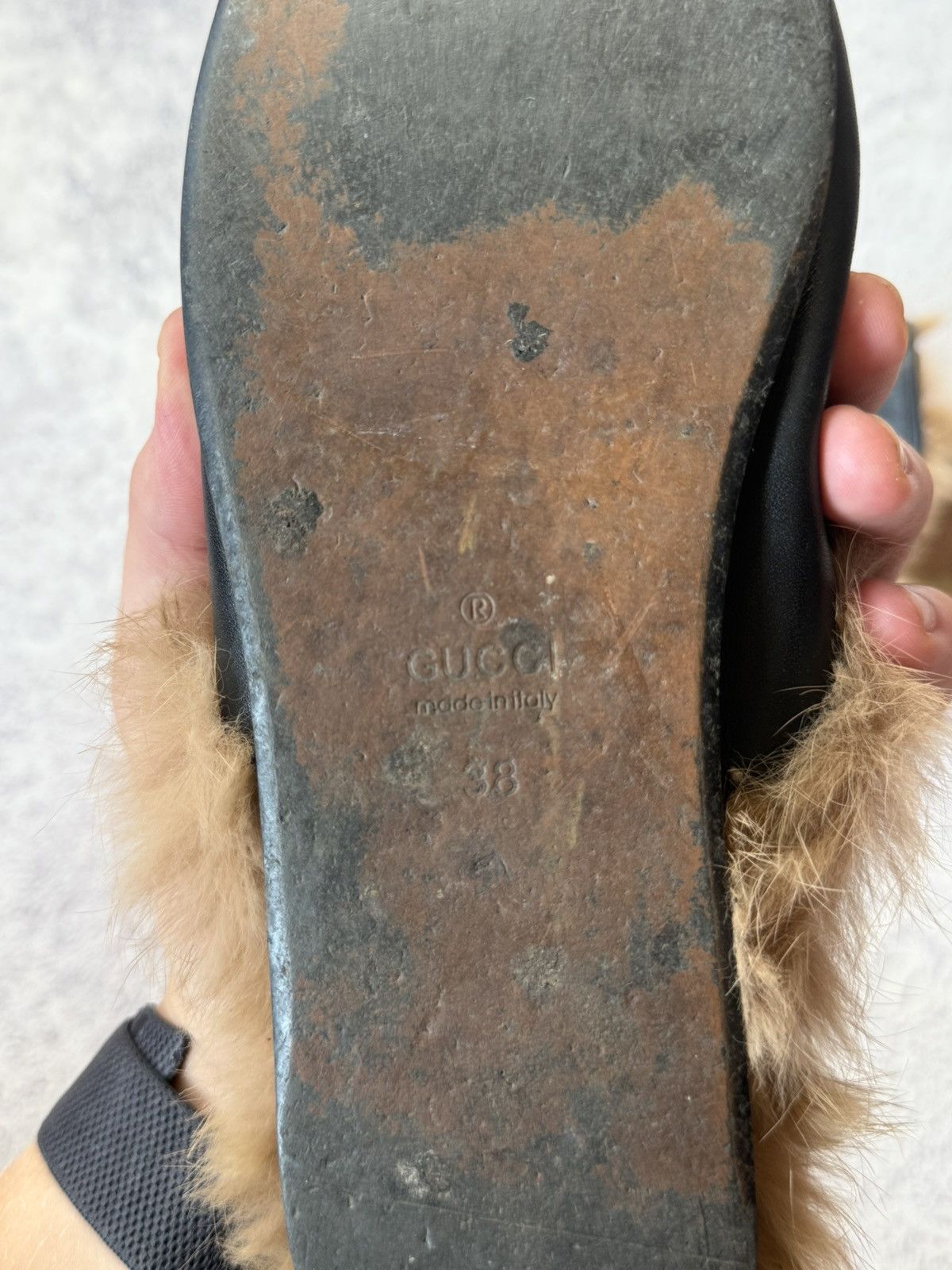 Gucci Gucci Princetown Fur Slippers with Rose Embroidery Size US 5.5 / EU 38 - 11 Thumbnail