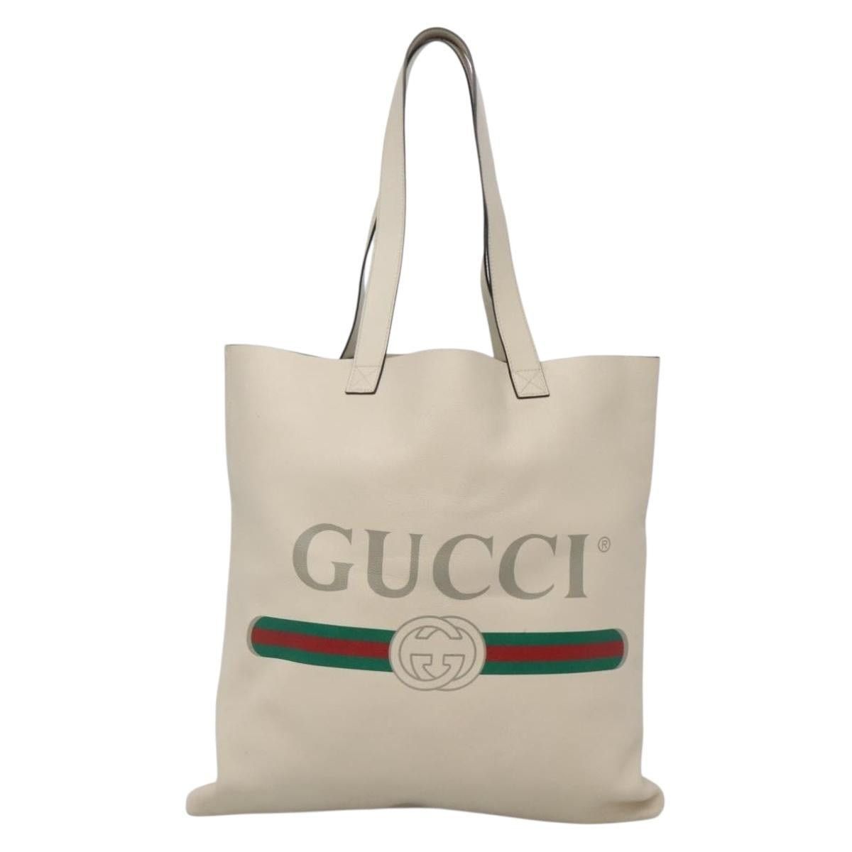 Gucci GUCCI Web Sherry Line Tote Bag Leather Ivory Size ONE SIZE - 2 Thumbnail