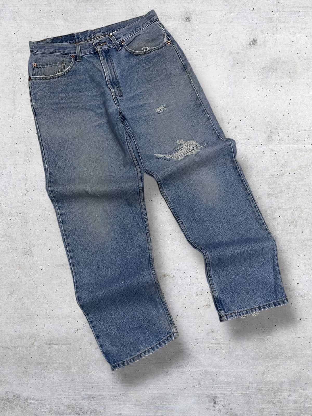Levi's Vintage Clothing VINTAGE LEVIS 550 90S DESIGNER DISTRESSED TRASH DENIM Size US 32 / EU 48 - 2 Thumbnail