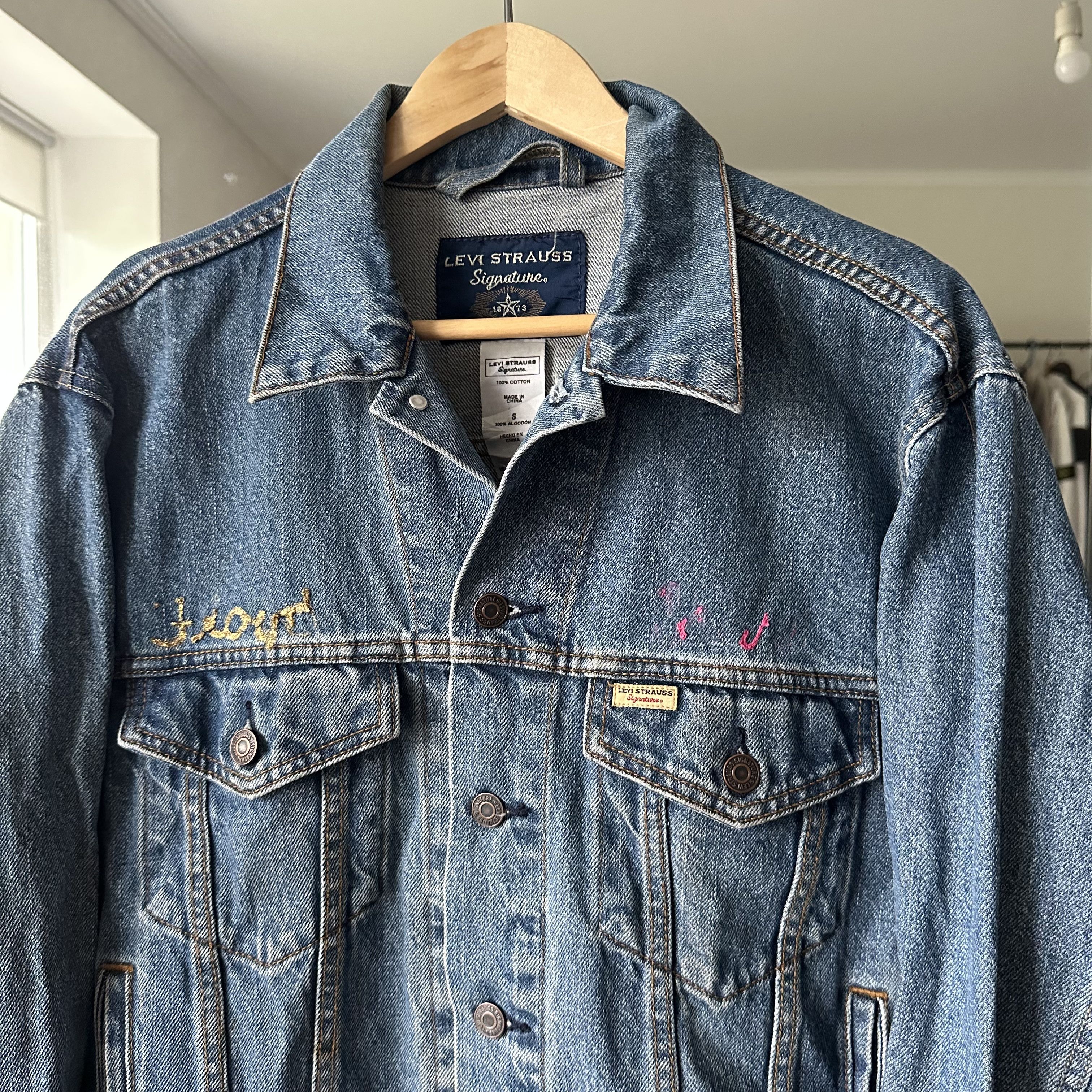 Levi's Levis y2k Vintage Big Logo Denim Avant Garde Jacket Size US S / EU 44-46 / 1 - 4 Thumbnail