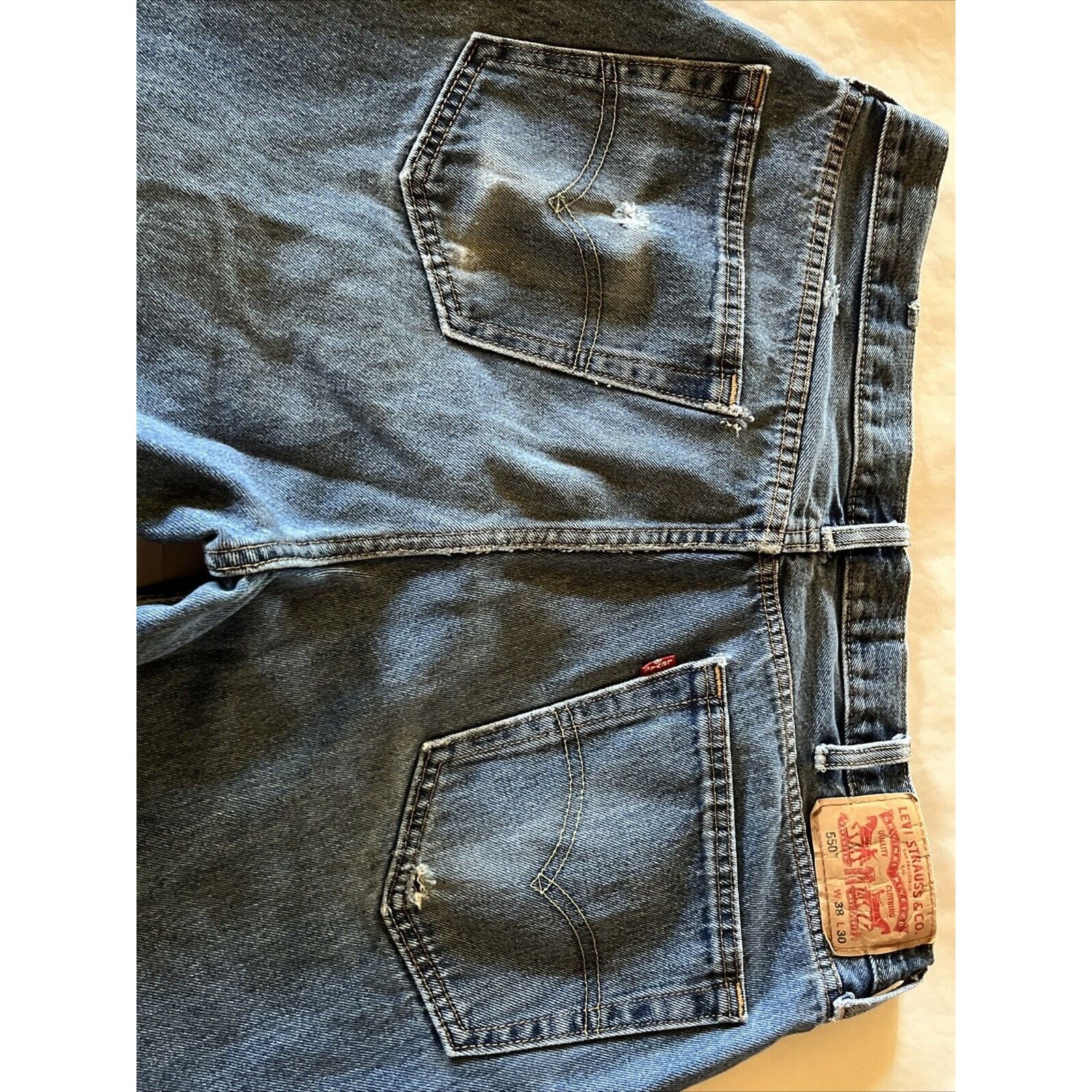 Levi's Levi’s 550 Mens 38x30 Relaxed Fit Med Wash Denim Jeans Blue Size US 38 / EU 54 - 19 Thumbnail