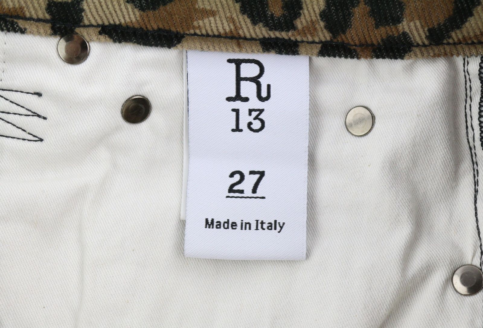 R13 ALISON SKINNY 27 Tan Leopard High Rise Corduroy 85778 Size 27" / US 4 / IT 40 - 7 Thumbnail