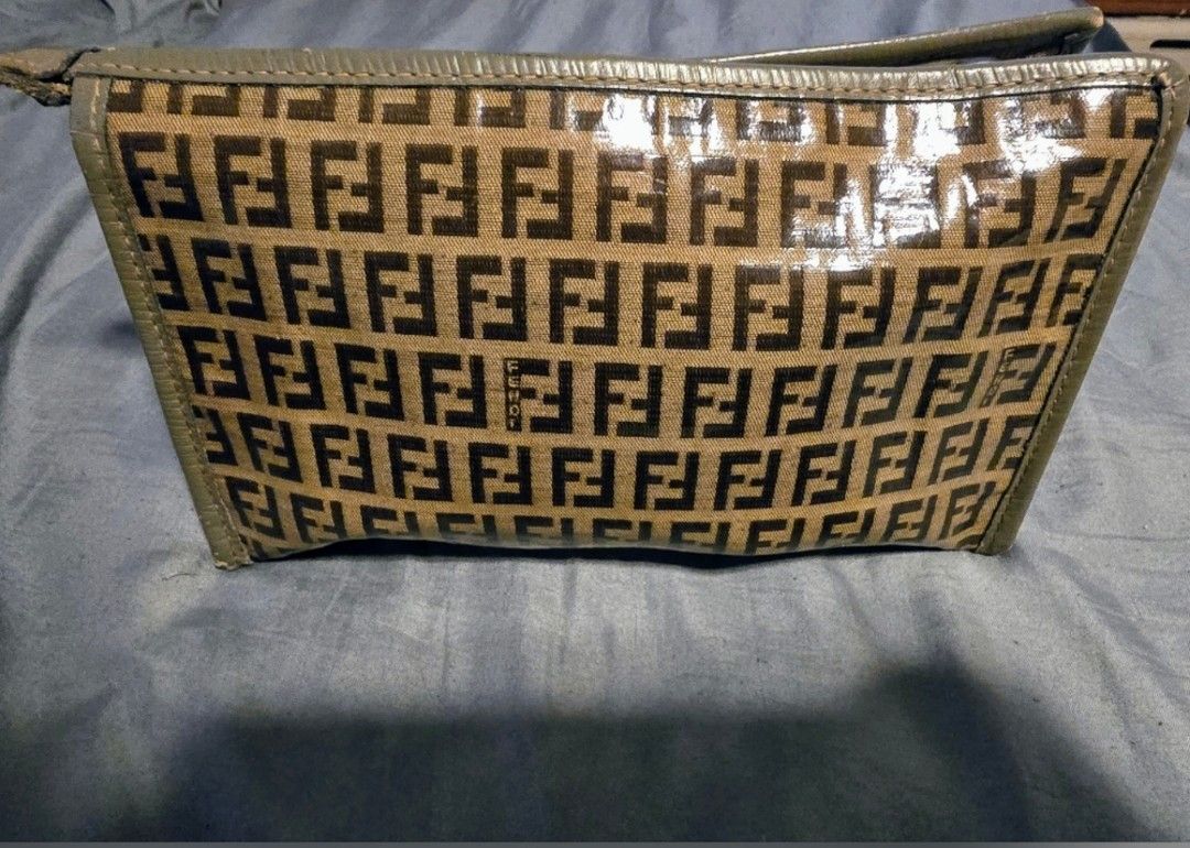 Fendi 1980s Vintage Fendi Brown and Tan Monogram Clutch Size ONE SIZE - 2 Thumbnail