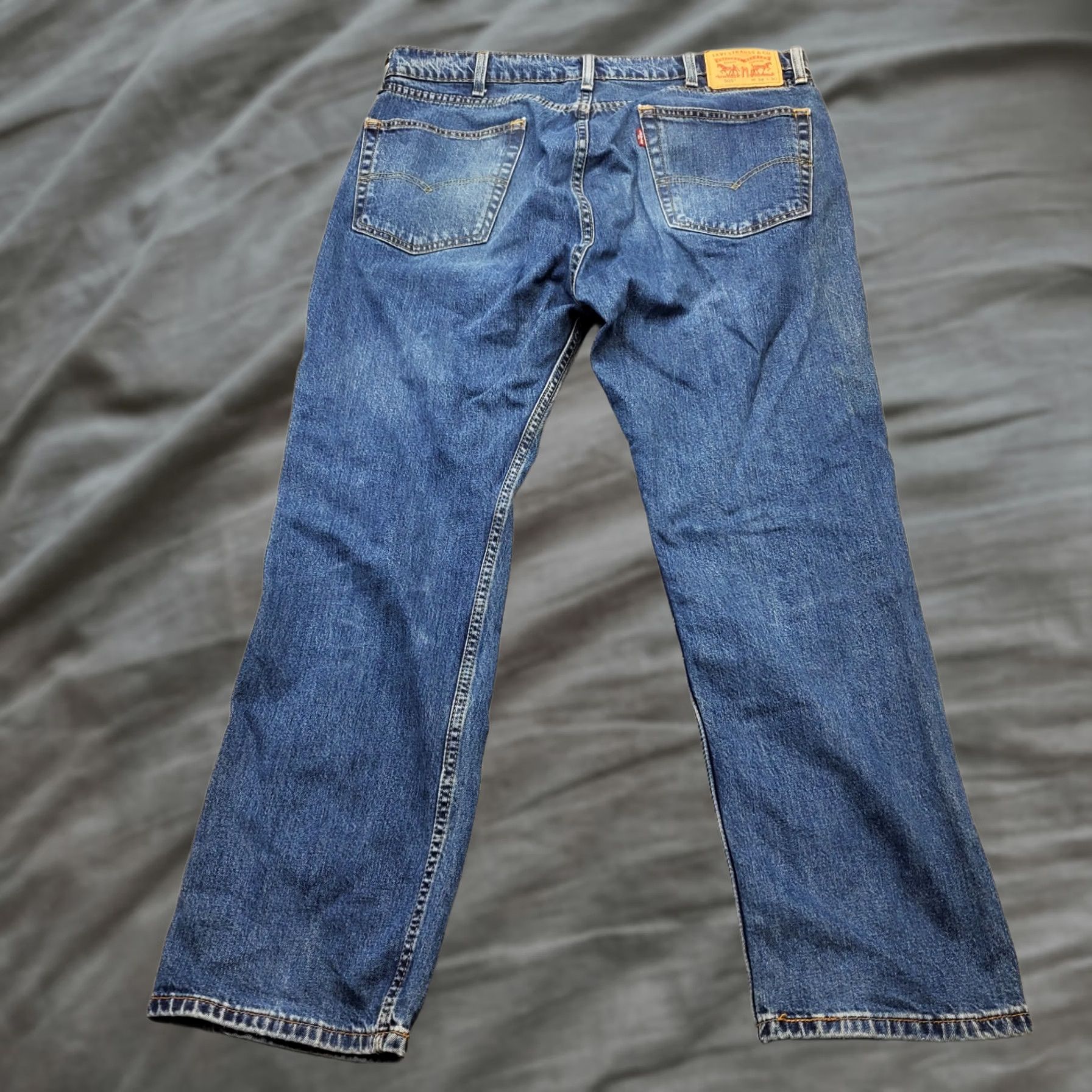 Levi's Levi's 505 Straight Jeans Mens 38x30 Blue Denim Stretch Regular Fit Medium Wash Jeans Mens 38 Blue Denim Stretch Regular Fit Medium Wash Size US 38 / EU 54 - 1 Thumbnail