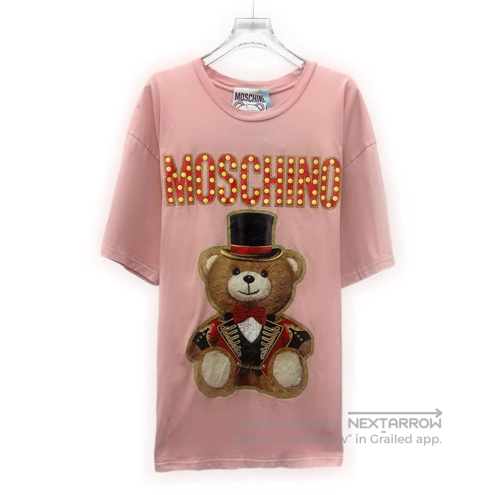Moschino Moschino Pink logo lettering bear print cotton round-neck Size US L / EU 52-54 / 3 - 1 Thumbnail