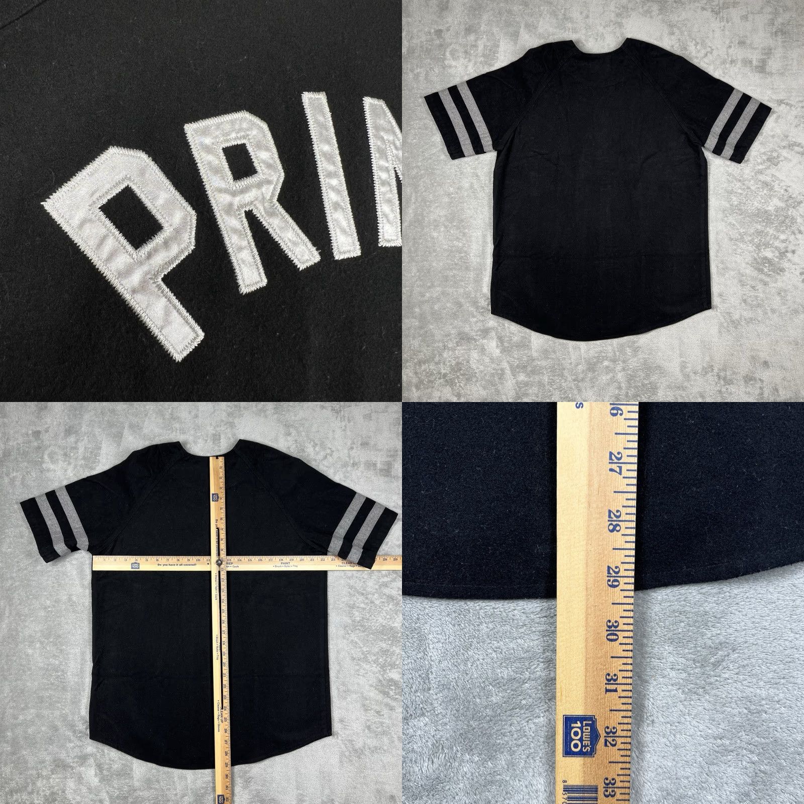 Primitive Primitive Apparel Baseball Jersey Men Medium Black Gray Striped Short Sleeve Crew Neck Button Closure Logo Size US M / EU 48-50 / 2 - 8 Thumbnail