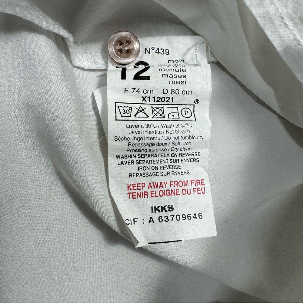 IKKS IKKS Baby Boy White Embroidered Cotton Shirt Made in France Size US XXS / EU 40 - 6 Thumbnail