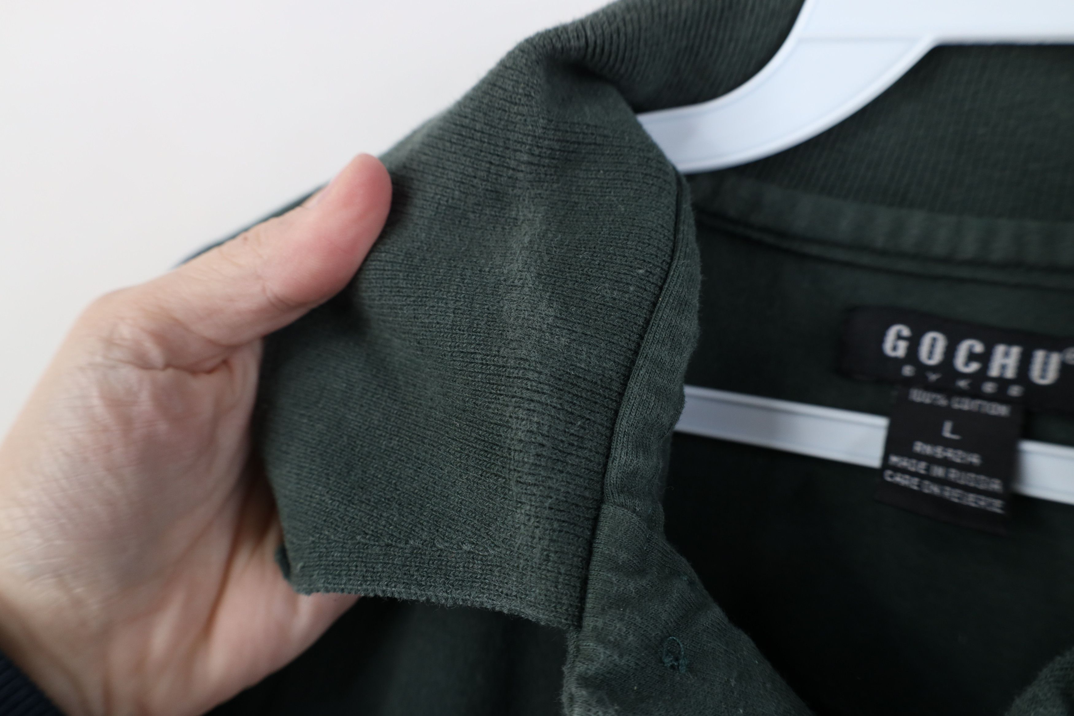 Vintage Vintage 90s Streetwear Blank Baggy Fit Golf Polo Shirt Green Size US L / EU 52-54 / 3 - 9 Thumbnail