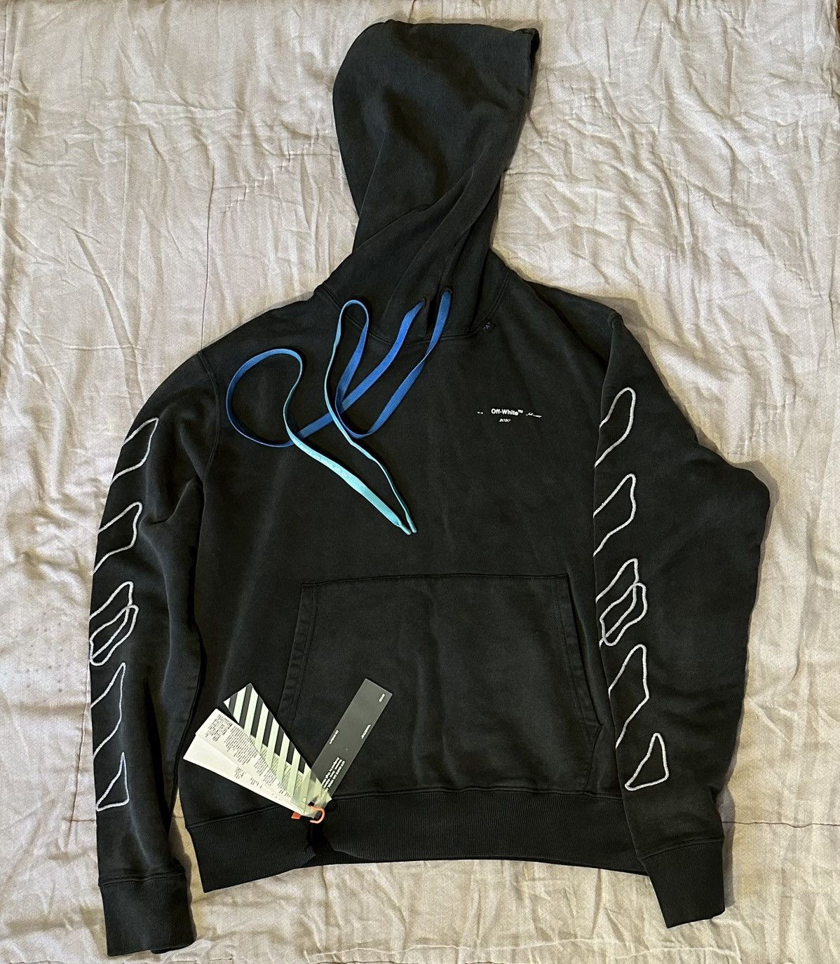 Off-White OFF-WHITE Abstract Arrows Embroidered Hoodie Black/White Size US L / EU 52-54 / 3 - 3 Thumbnail