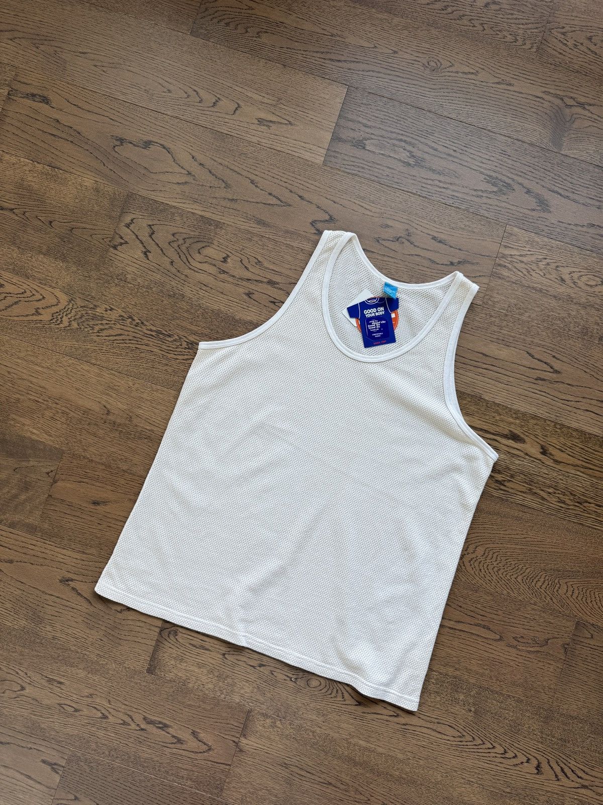 Good On Japan Made Mesh Fabric USA Cotton Mens Tank Top sz L