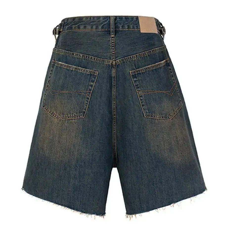 Japanese Brand Wide Leg Streetwear Washed Vintage Denim Shorts y2k Size US 32 / EU 48 - 4 Thumbnail