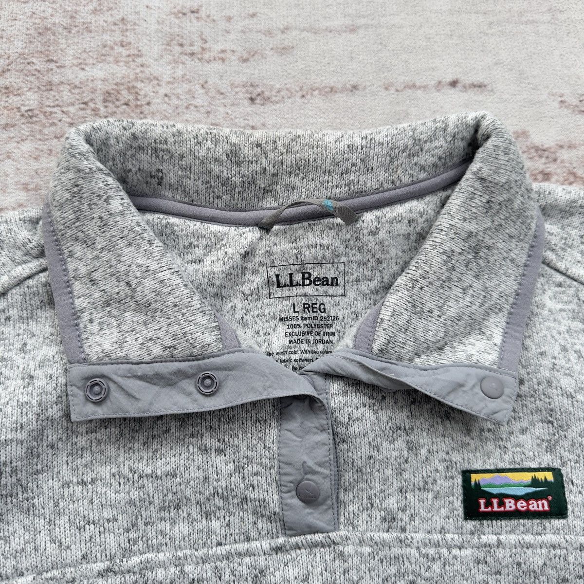 L.L. Bean L.L.BEAN FLEECE SNAP PULLOVER HEATHER GREY OUTDOOR Size US L / EU 52-54 / 3 - 5 Thumbnail