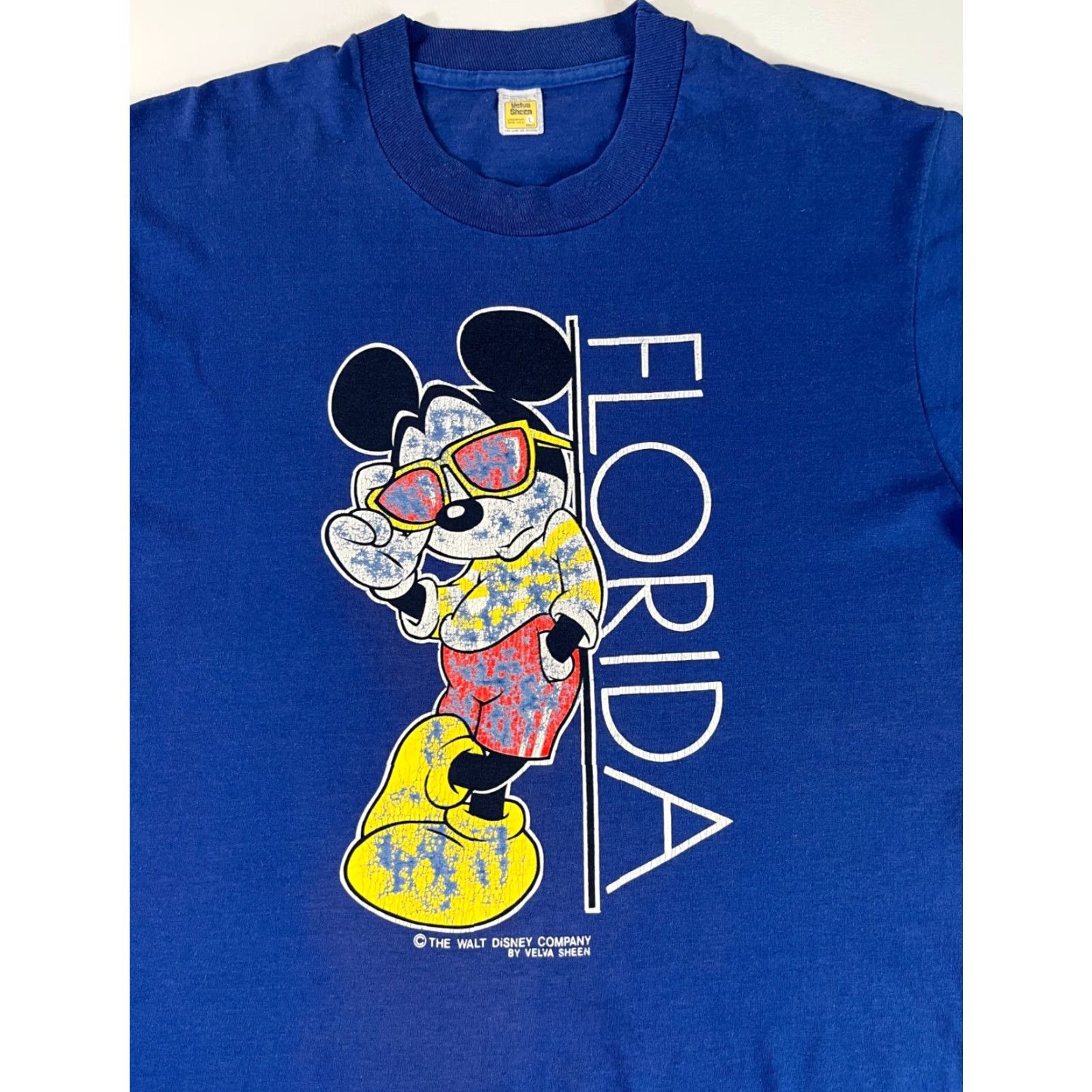 Velva Sheen VINTAGE Velva Sheen Mickey Mouse Florida Unisex Adult T-Shirt L Blue 80s Disney Man/Men’s Men Size US L / EU 52-54 / 3 - 3 Thumbnail