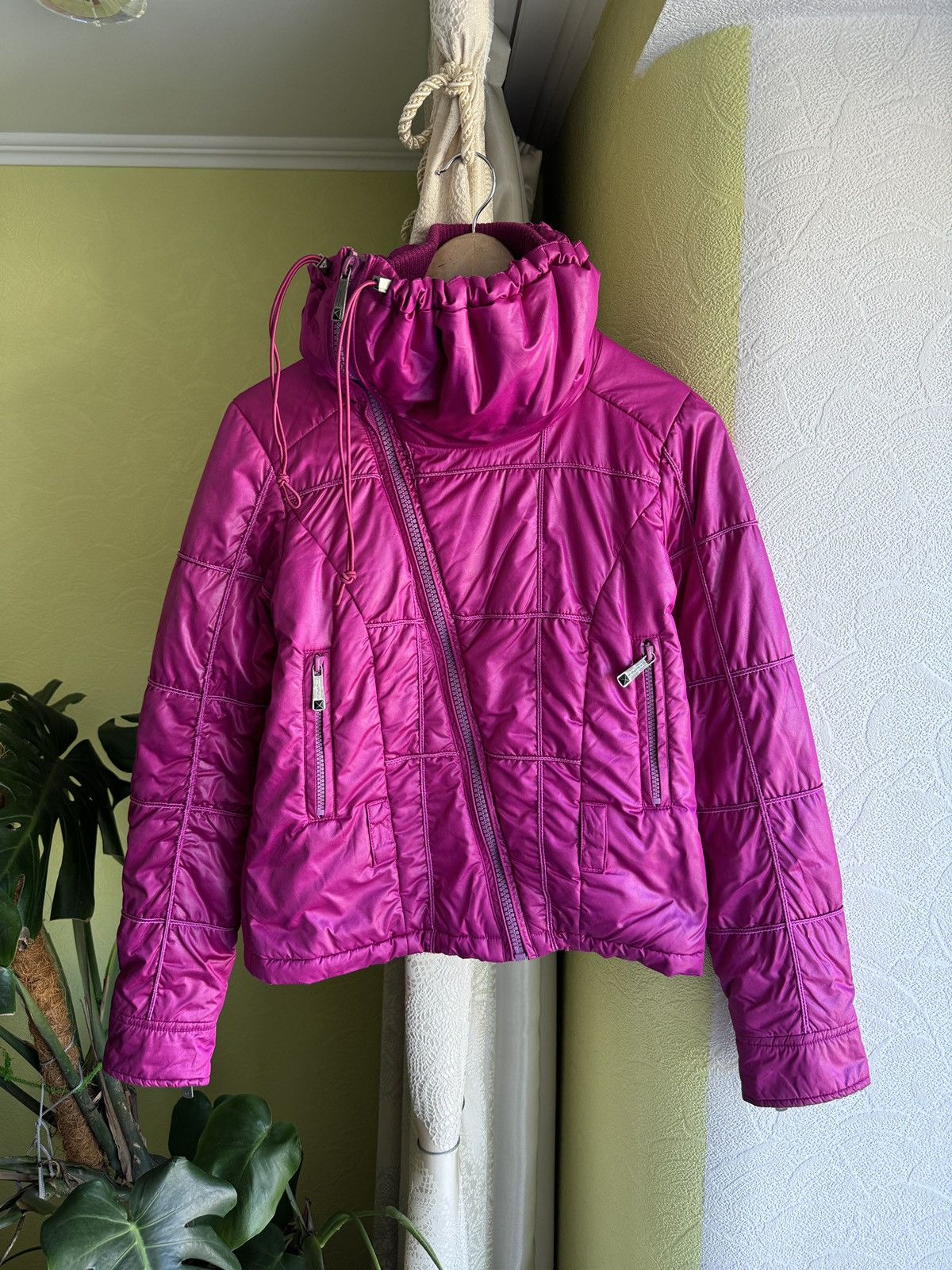 Diesel Rare Diesel Vintage High Neck Asymmetrical Bomber Jacket Size XS / US 0-2 / IT 36-38 - 20 Thumbnail