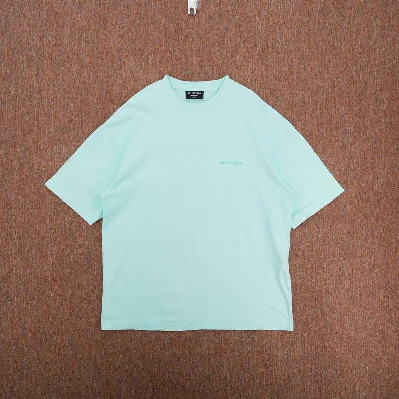 Balenciaga Embroidered Logo Green T-Shirt - dmc