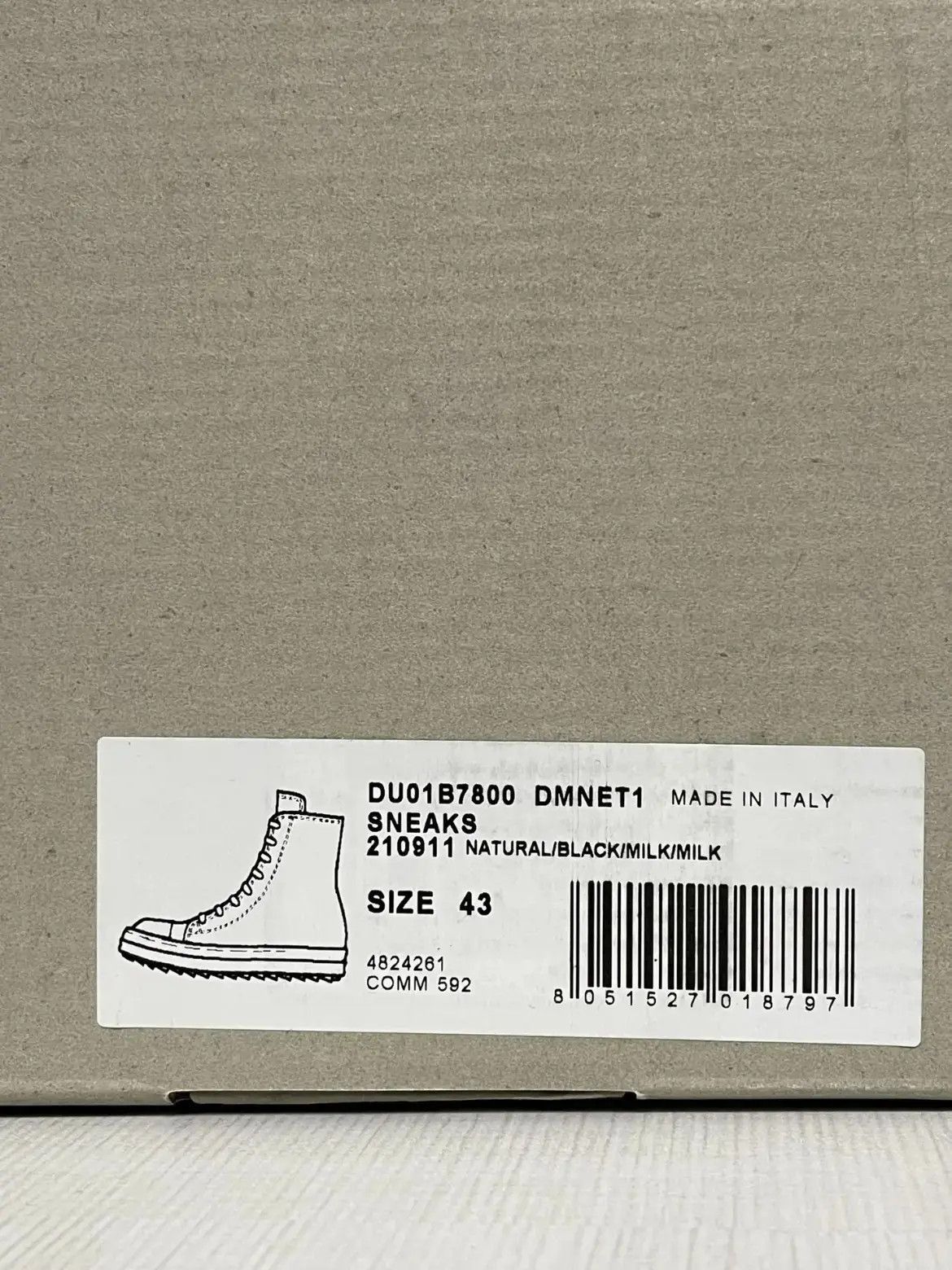 Rick Owens Rick Owens Rick Owens Drkshdw Nature Hi-Top Sneaker-2506 Size US 10 / EU 43 - 7 Thumbnail