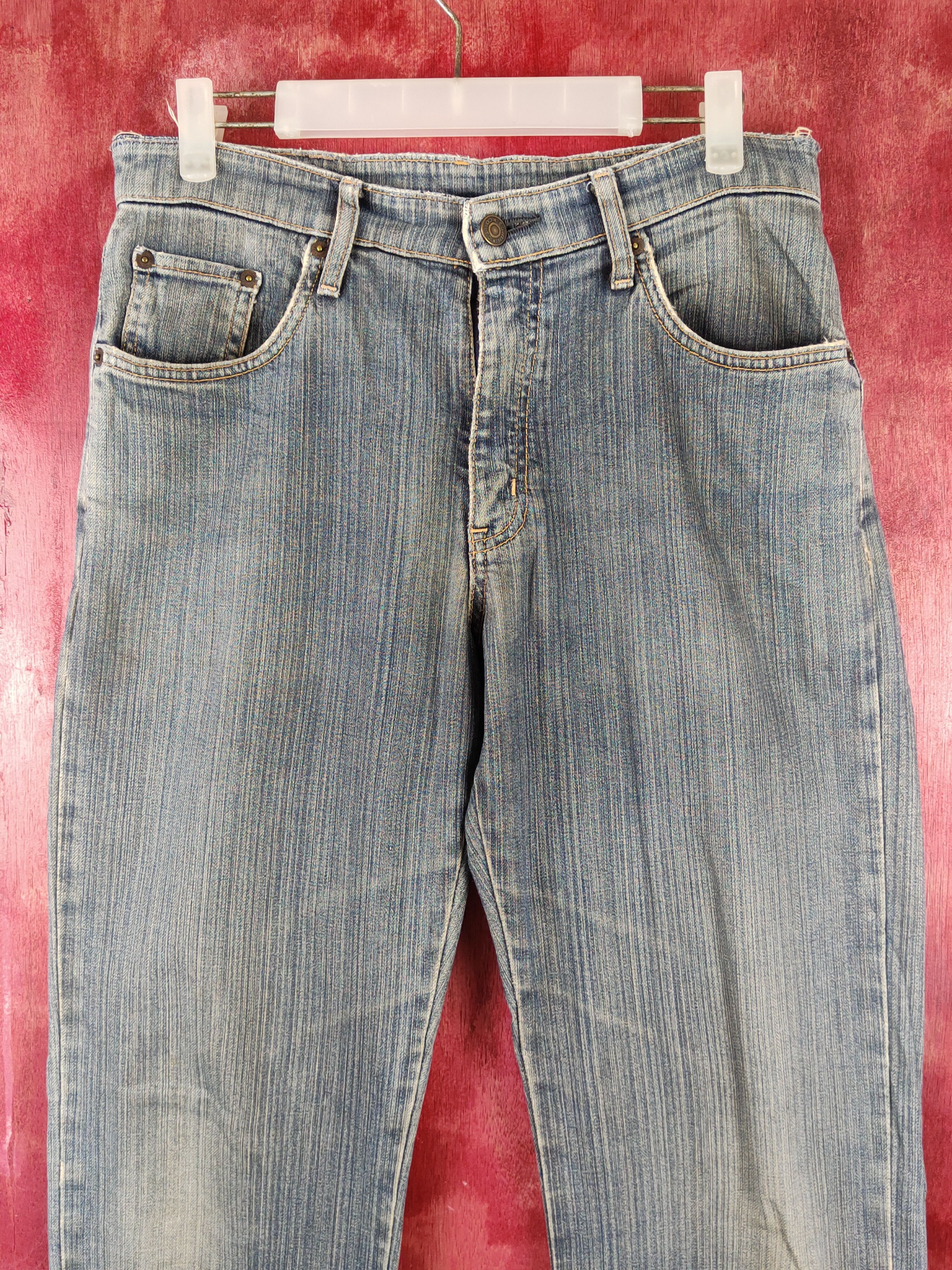Edwin vintage Edwin Dark Blue Faded distressed Denim #S1605 Size US 30 / EU 46 - 2 Thumbnail