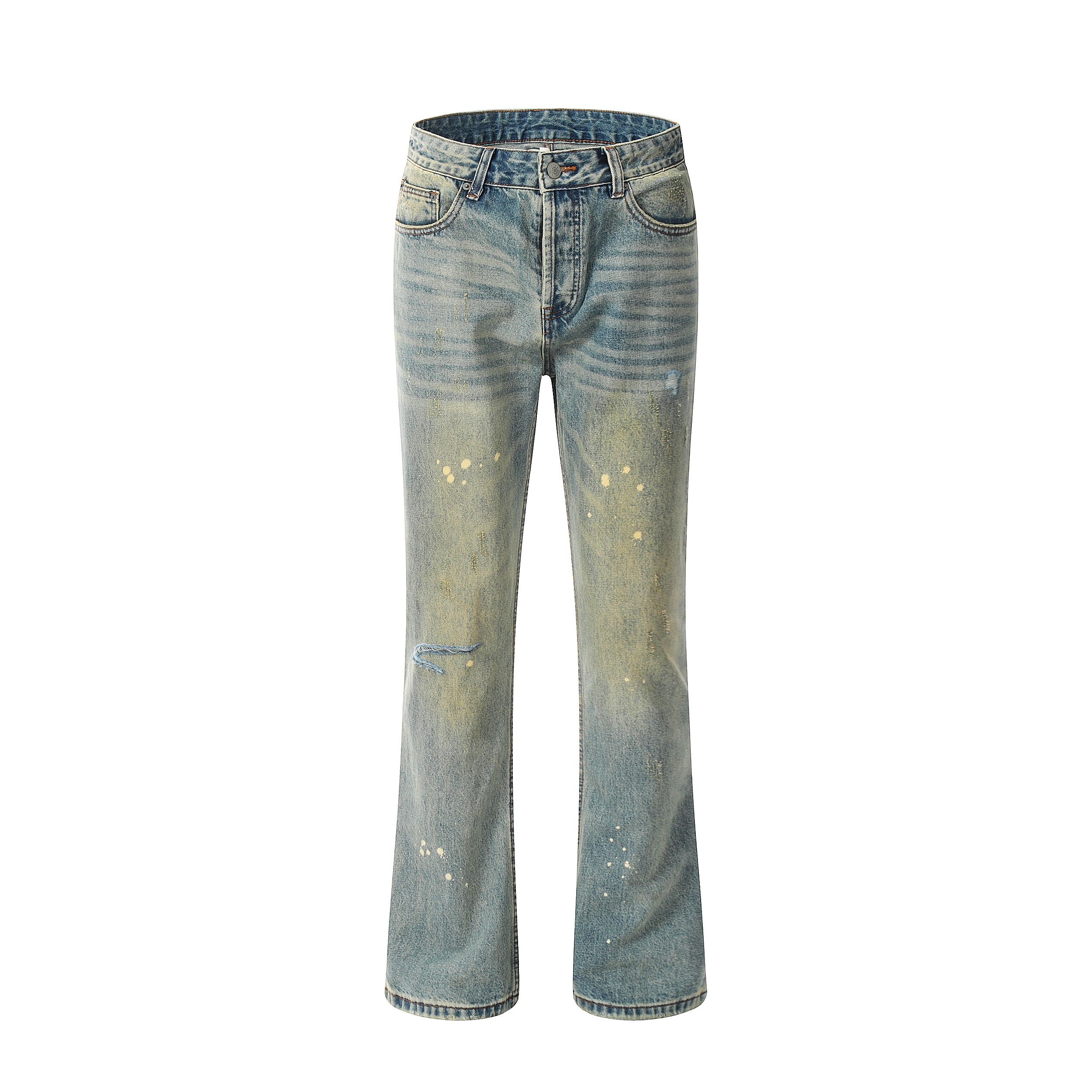 Fat Tokyo damaged faded paint grunge flared jeans Size US 28 / EU 44 - 8 Thumbnail