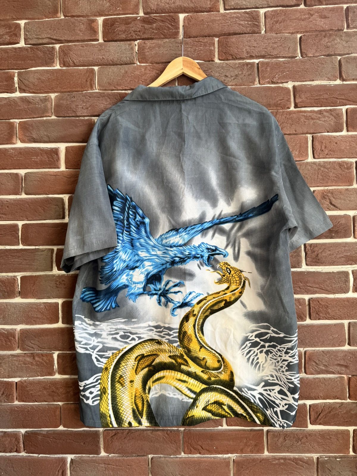 Japanese Brand Vintage Y2k Dragon Drip Button Up Rare Shirt Like Prada Hype Size US XL / EU 56 / 4 - 2 Thumbnail