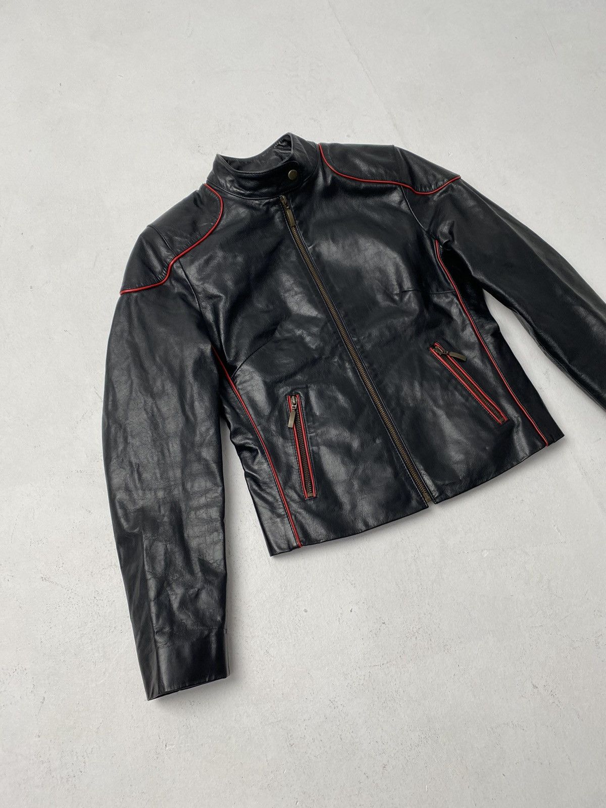 Other Vintage leather jacket SOFT GLASS racing style Size S / US 4 / IT 40 - 2 Thumbnail