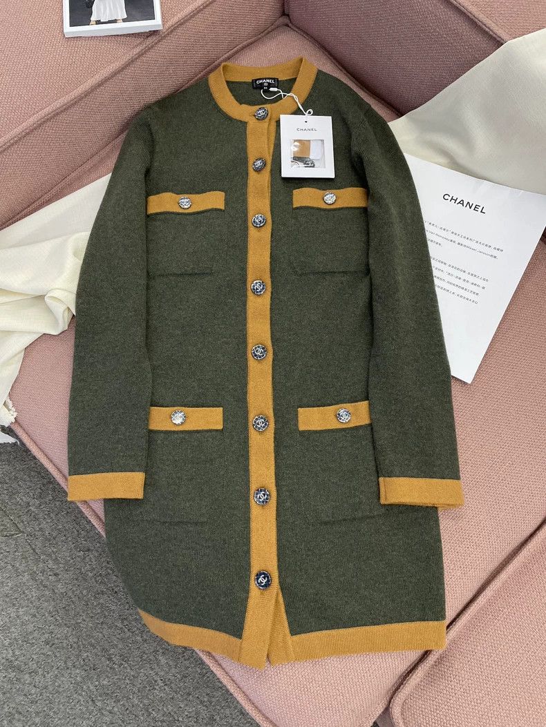 Chanel Chanel Green Orange Cashmere Cardigan Coat - dmc Size US XS / EU 42 / 0 - 1 Thumbnail