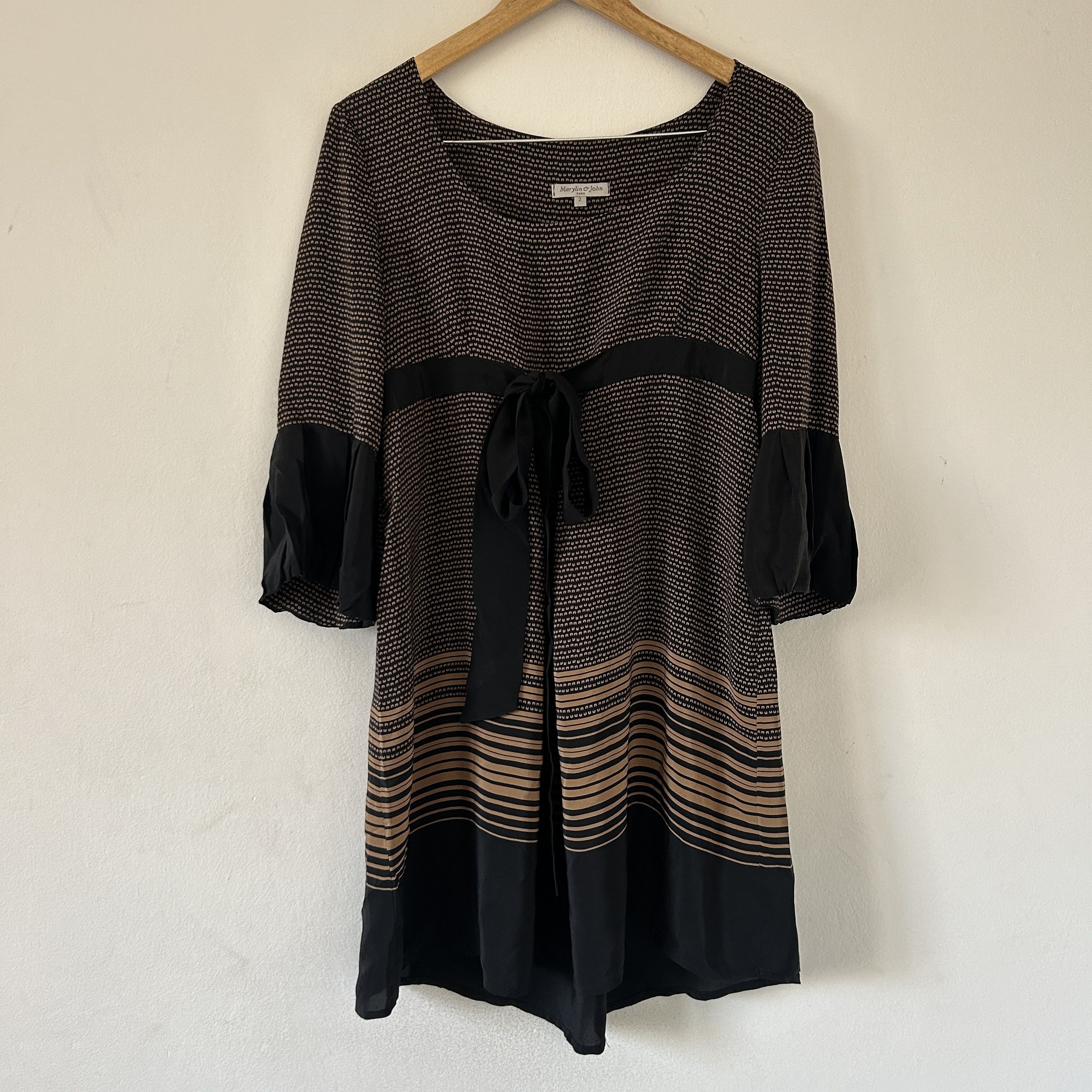 Vintage Vintage y2k babydoll silk geometric mini dress Size M / US 6-8 / IT 42-44 - 7 Thumbnail