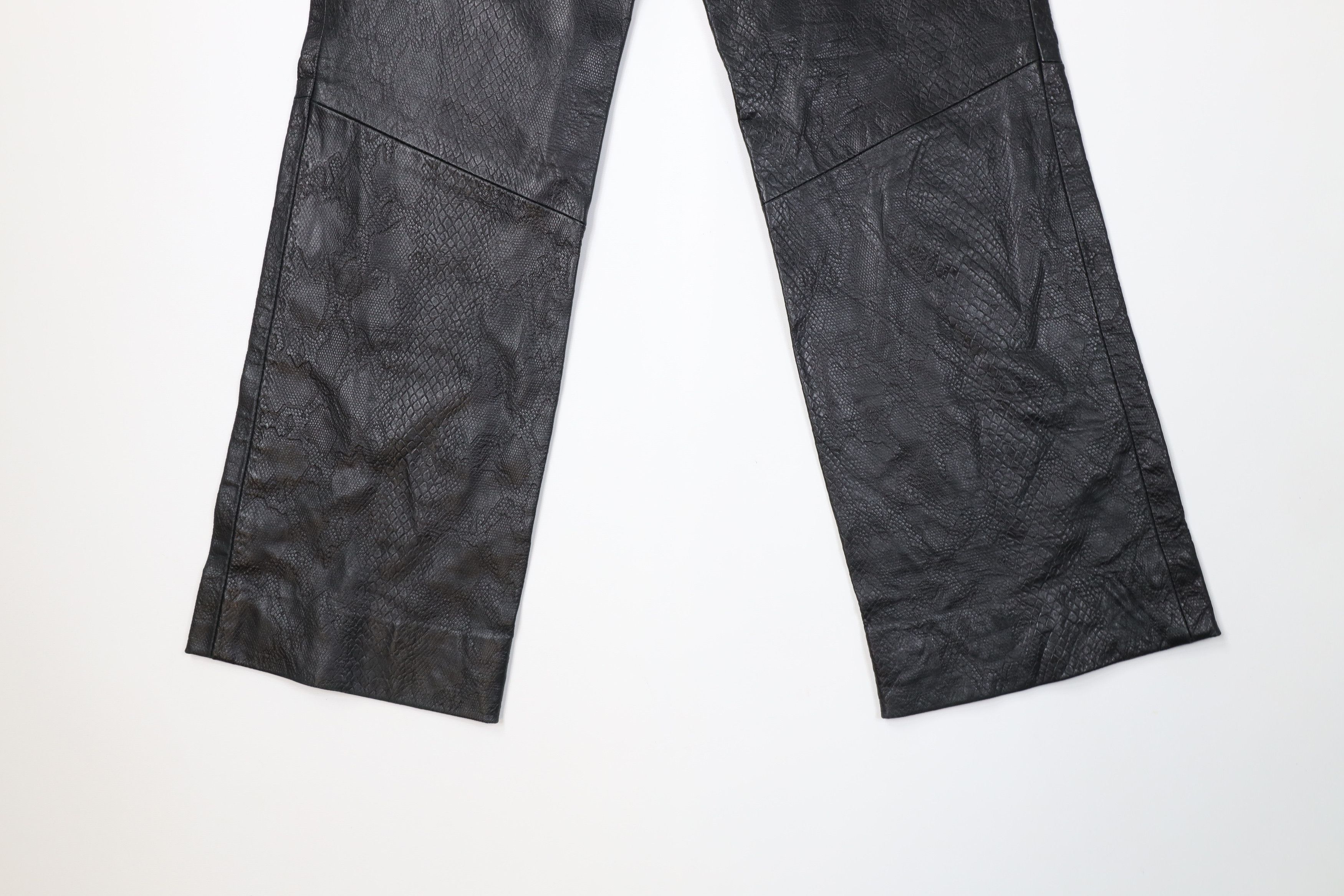 Vintage Vintage 90s Streetwear Leather Wide Leg Pants Black USA Size 32" / US 10 / IT 46 - 11 Thumbnail