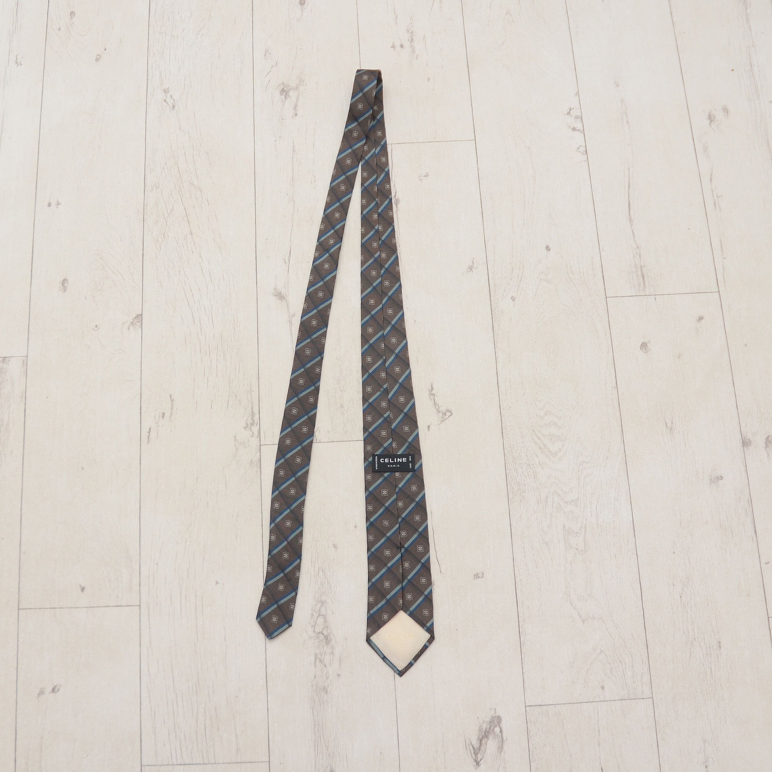 Celine × Vintage ❗️RARE Celine Paris Luxury 100% Silk Tie Vintage Monogram Size ONE SIZE - 9 Thumbnail