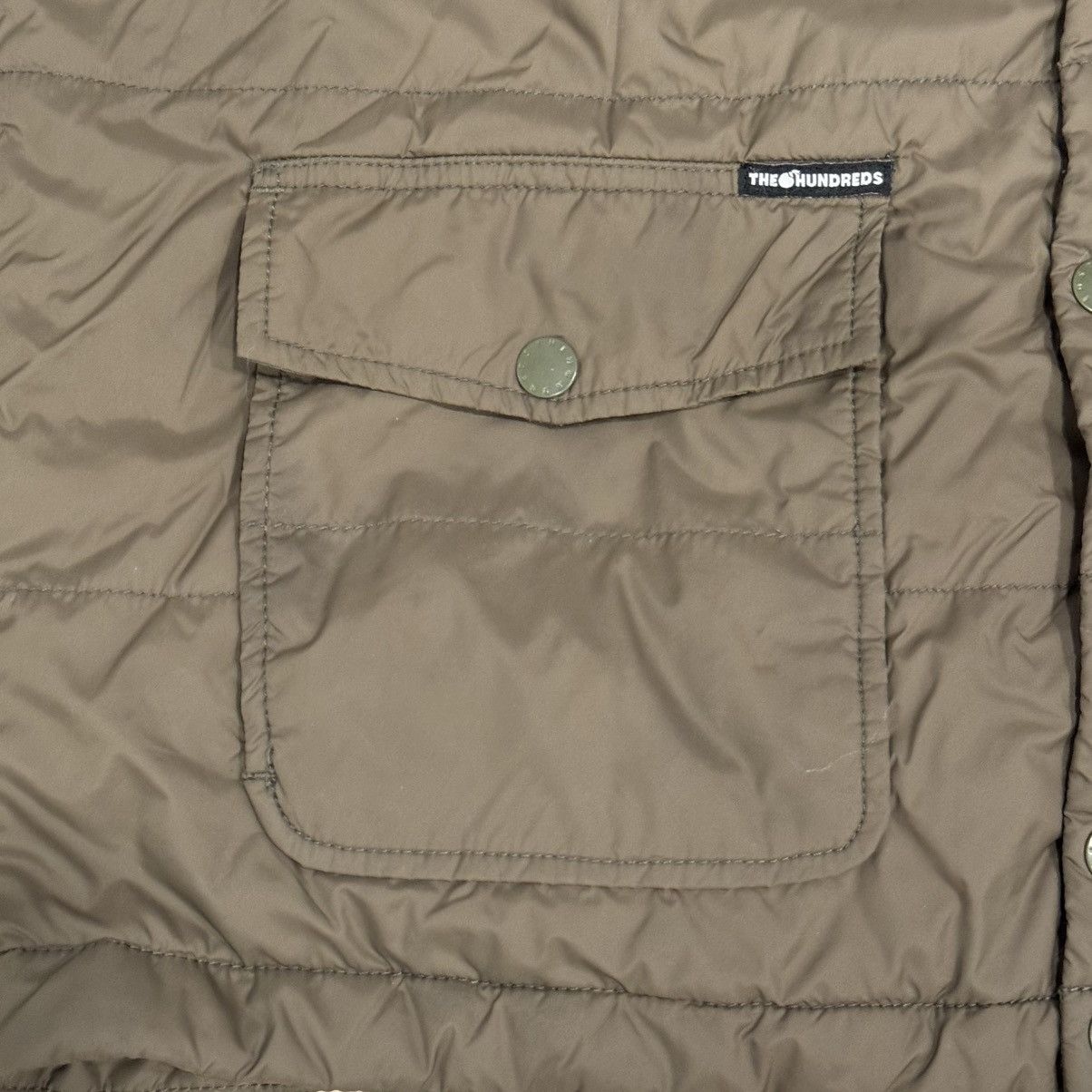 The Hundreds × Vintage The Hundreds Military Green Flag Quilted Puffer Jacket Coat Size US L / EU 52-54 / 3 - 5 Thumbnail