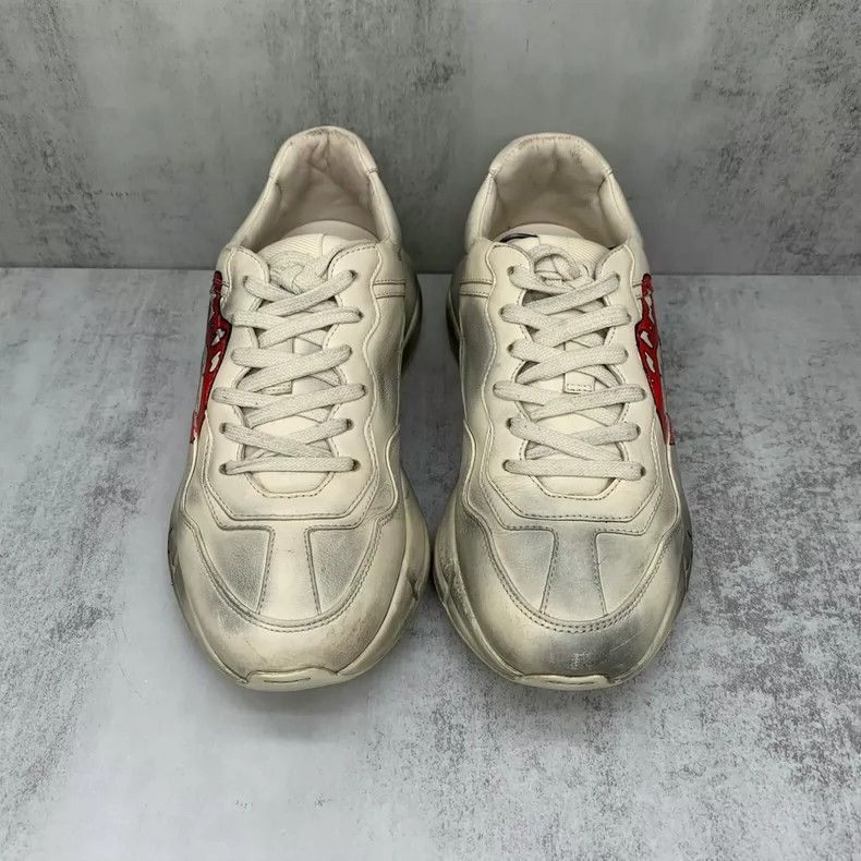 Gucci Gucci Red Lips Distressed Dad Sneakers Size 37-2505 Size US 7 / EU 40 - 4 Thumbnail