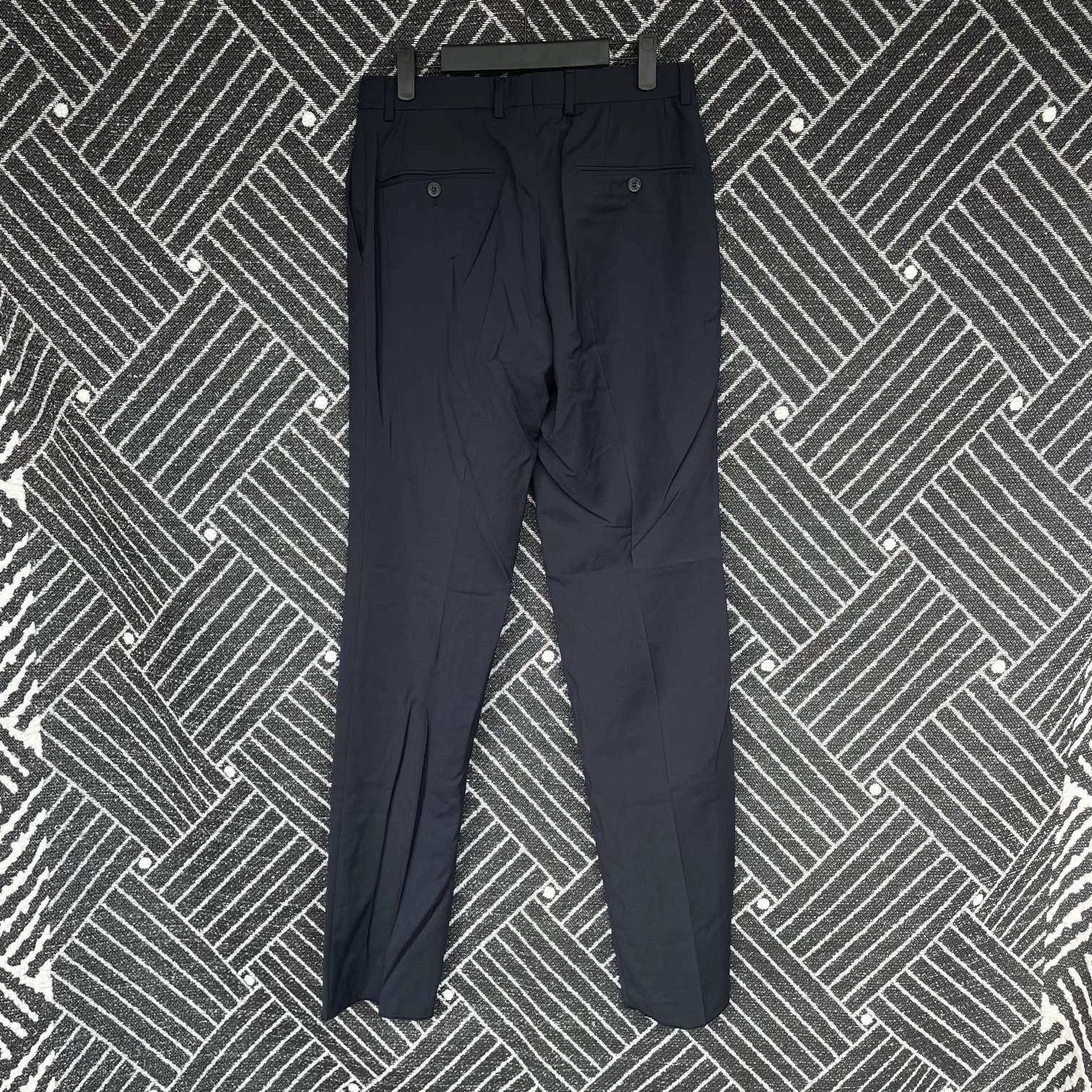 Fendi Fendi Black Solid Wool Tailored Trousers 44 19' Hemmed Size 30" / US 8 / IT 44 - 2 Thumbnail
