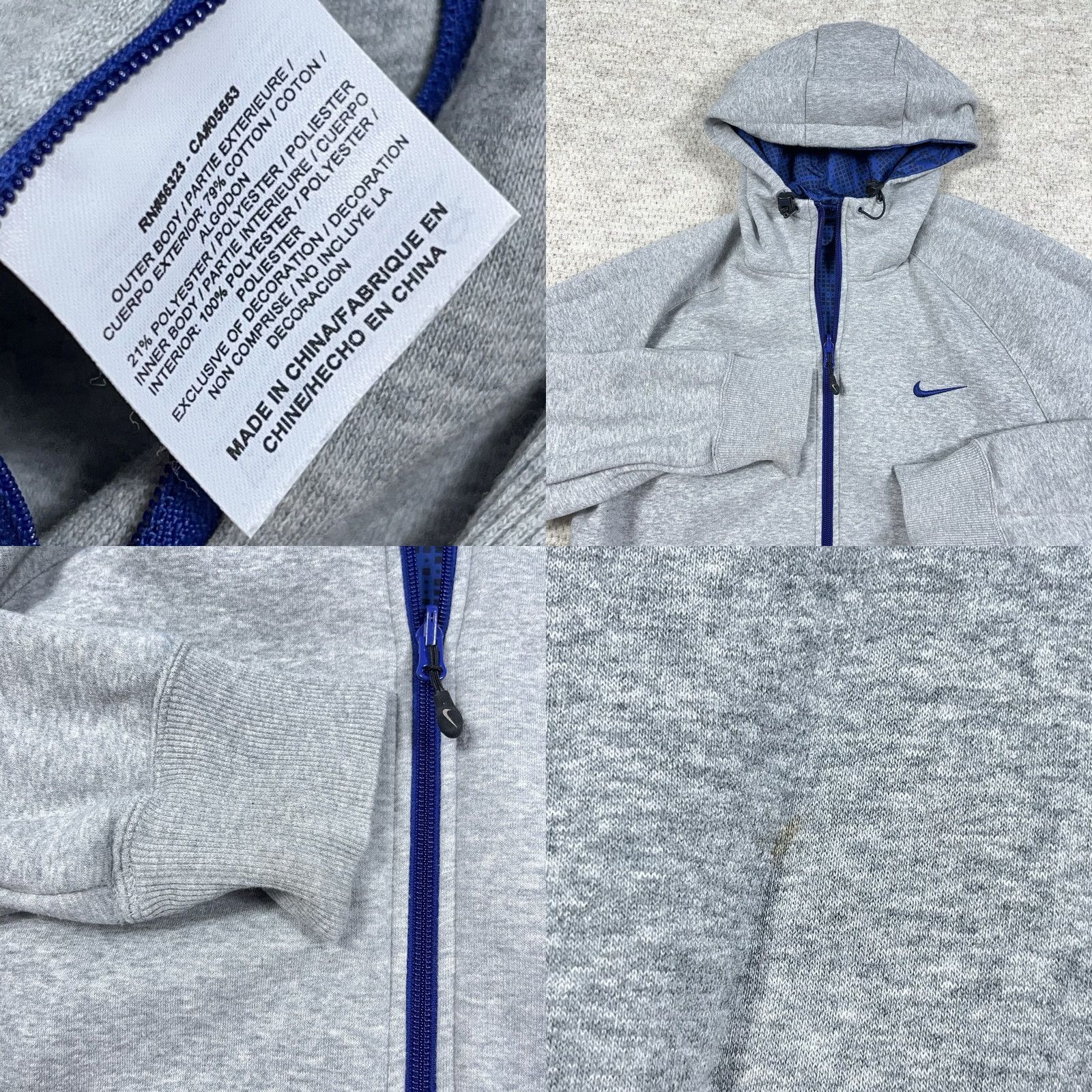 Nike Nike Jacket Geometric Reversible Full Zip Men XL Blue Gray windbreaker Size US XL / EU 56 / 4 - 8 Thumbnail