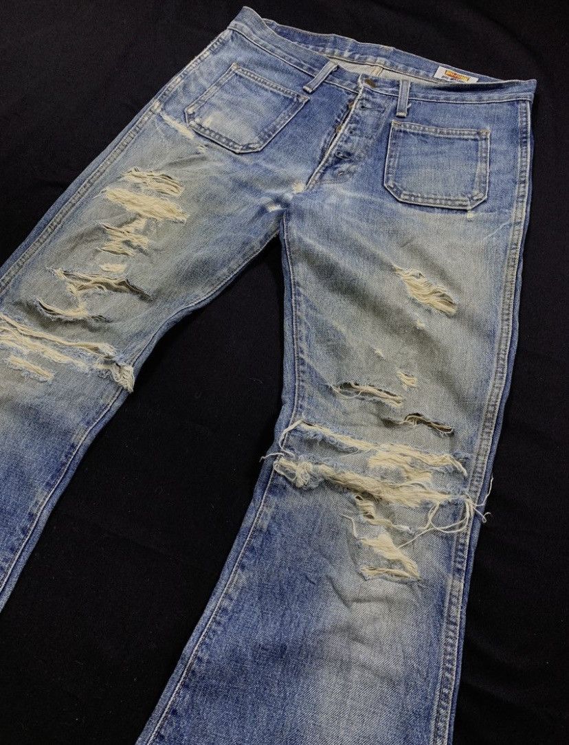 Big John Big Jhon Distressed Japan Super Denim Pants Size US 31 - 3 Thumbnail