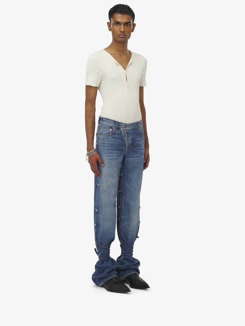 Alexander McQueen o1srvl11e0226 Tied Jeans In Indigo Size US 34 / EU 50 - 3 Thumbnail