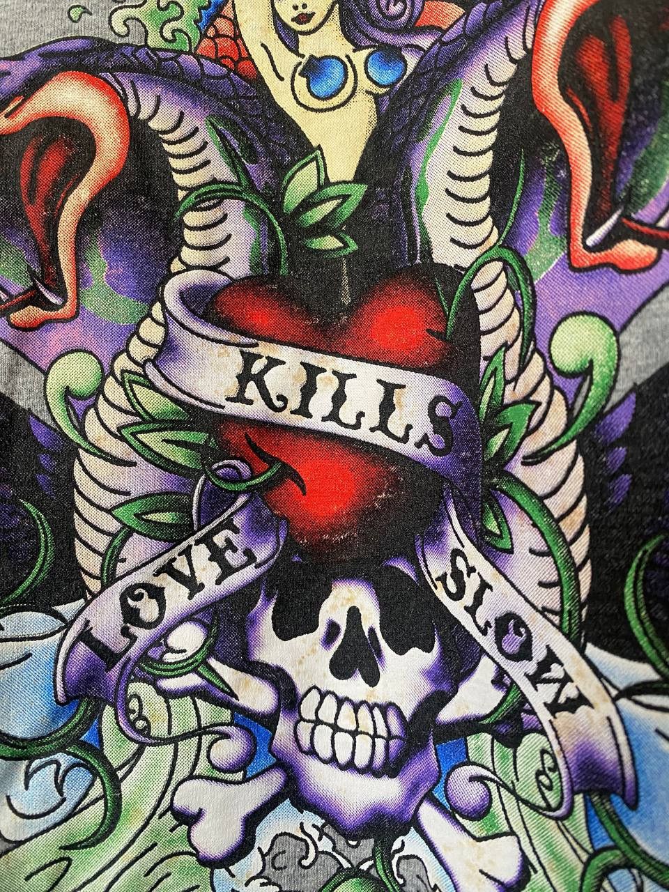 Ed Hardy Vintage 00s Ed Hardy Christian Audigier Y2K T-Shirt Size M / US 6-8 / IT 42-44 - 3 Thumbnail